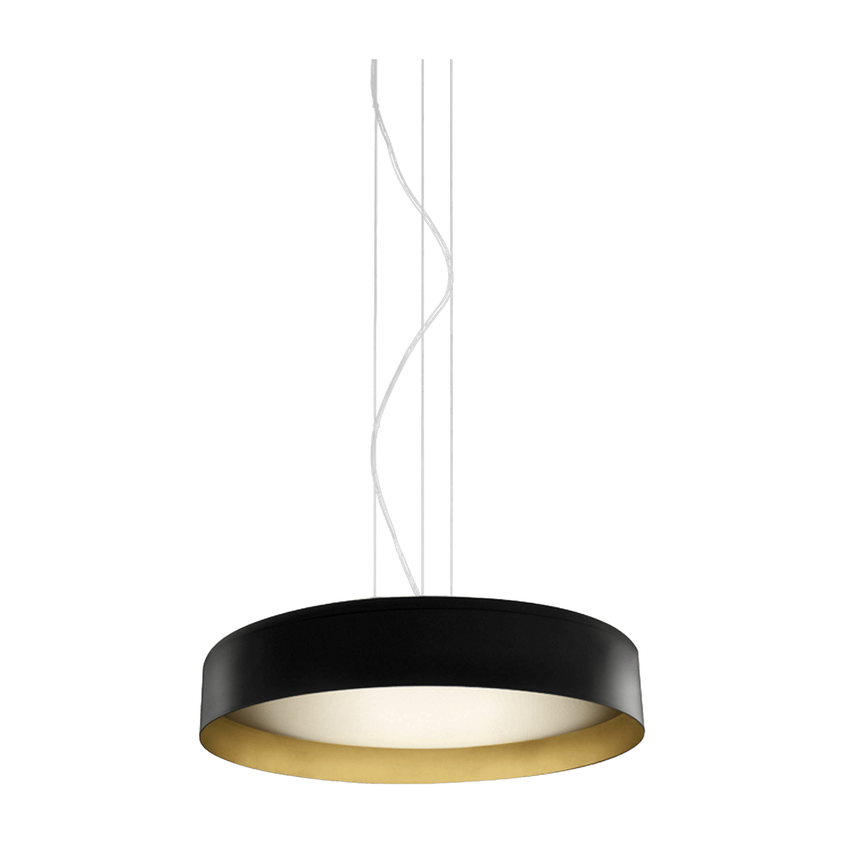 Black and gold metal suspension 50 cm Ginevra - Panzeri - The Cool Republic