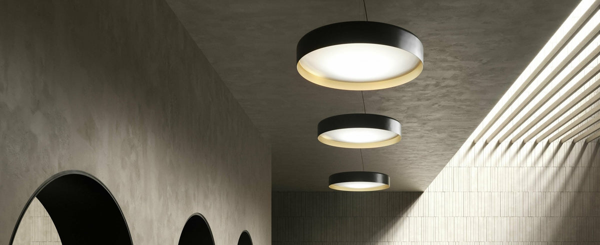 Black and gold metal suspension 50 cm Ginevra - Panzeri - The Cool Republic