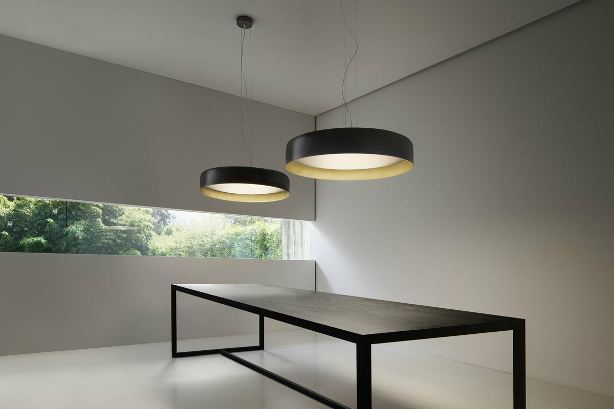 Black and gold metal suspension 50 cm Ginevra - Panzeri - The Cool Republic