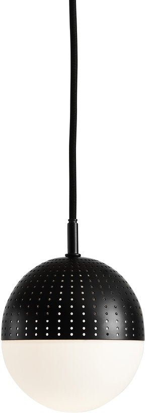 Suspension en métal noir et verre opale 12x13cm - Woud - The Cool Republic