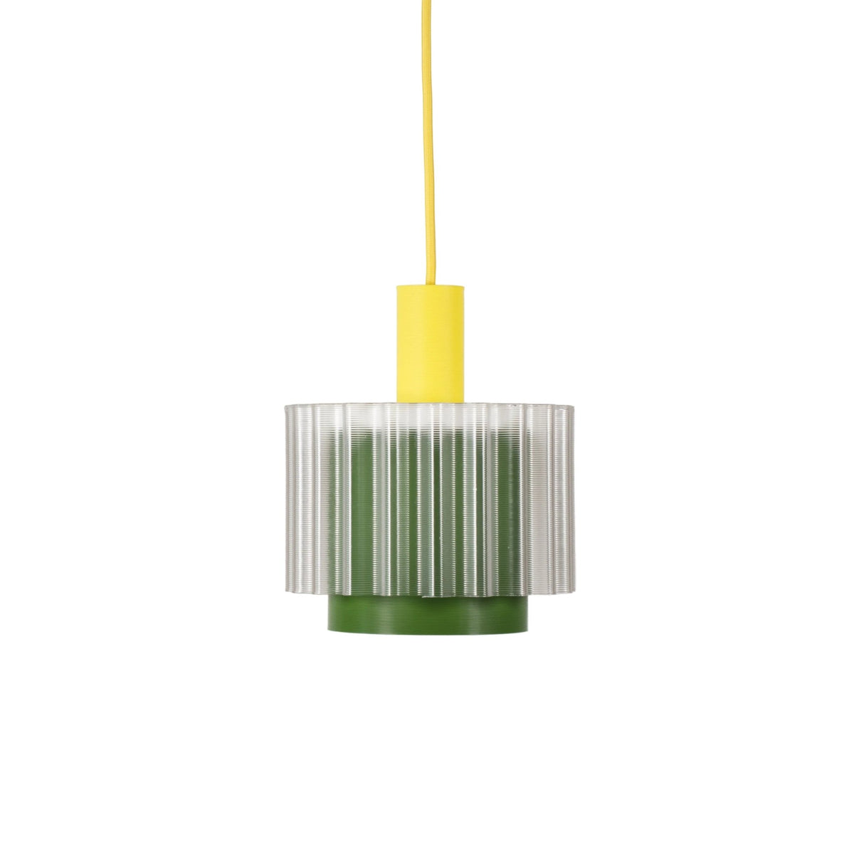 Suspension en plastiques 3D recyclés avec son câble jaune 28x21cm Gigi n°4- Warren et laetitia - The Cool Republic