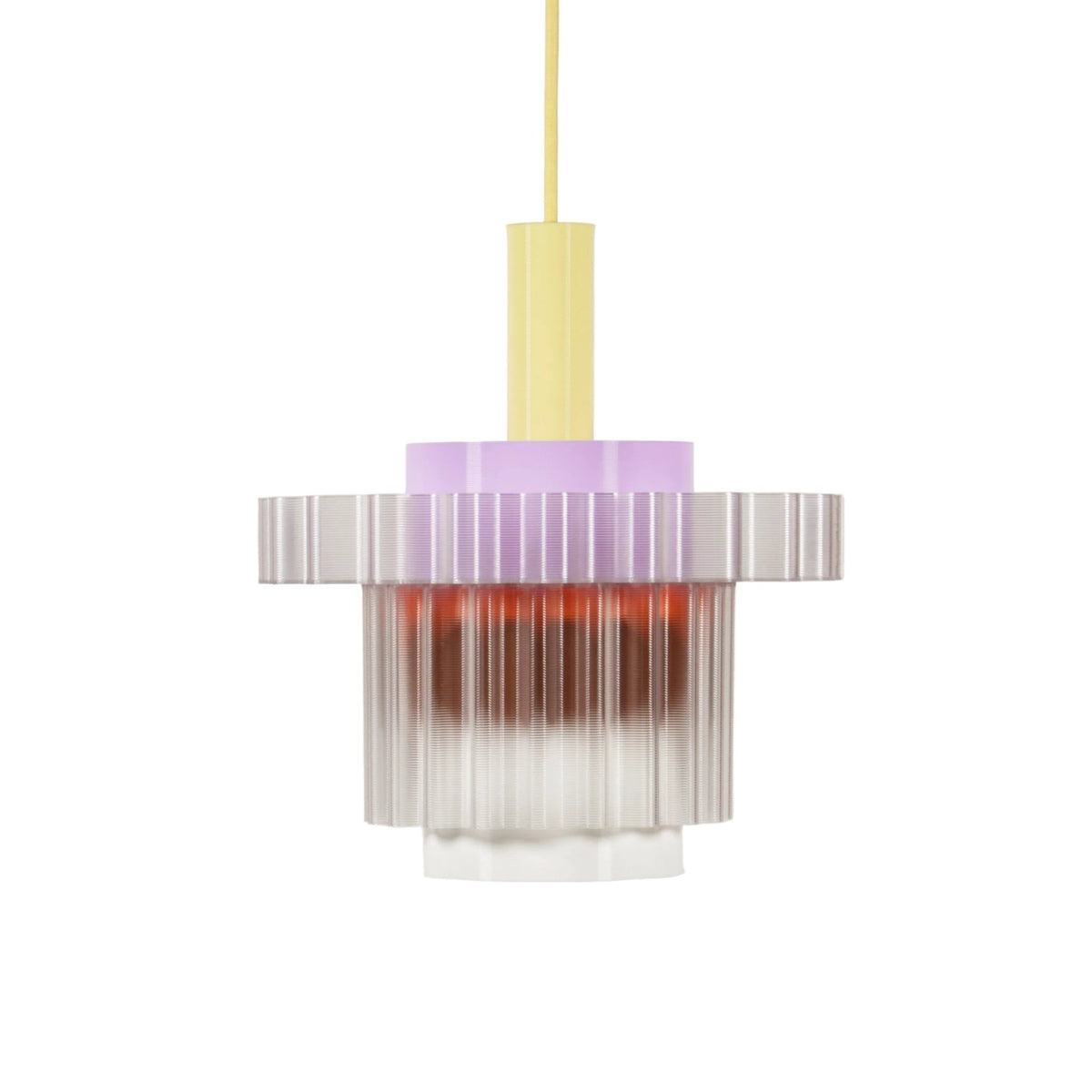 Suspension en plastiques 3D recyclés avec son câble jaune 28x24cm Gigi n°5 - Warren et laetitia - The Cool Republic