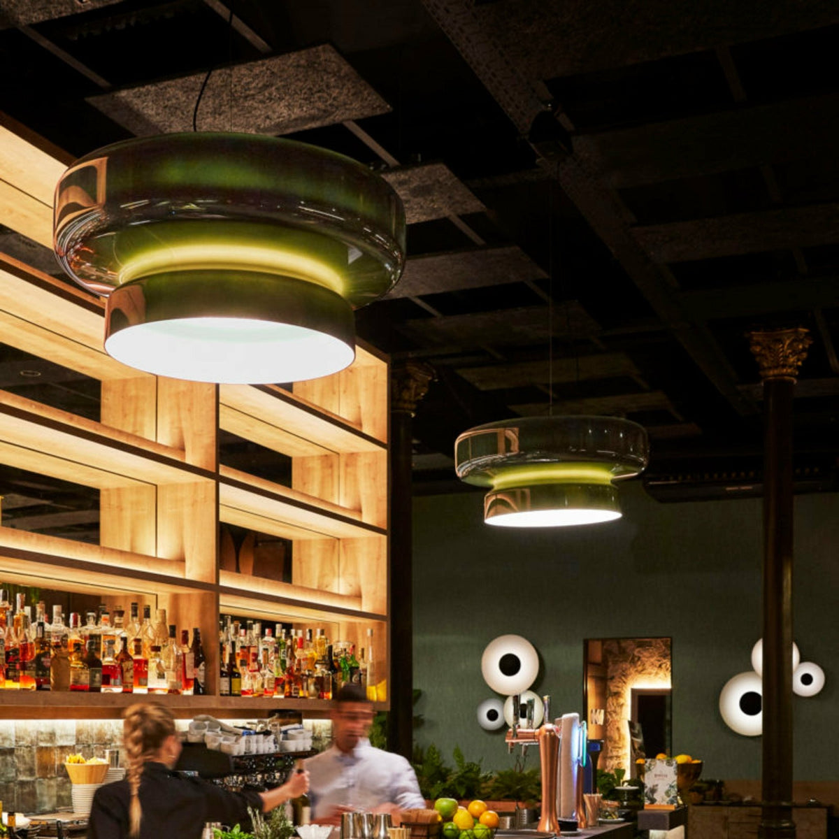 Suspension en polycarbonate teinté vert Bohemia 84 LED - Marset - The Cool Republic
