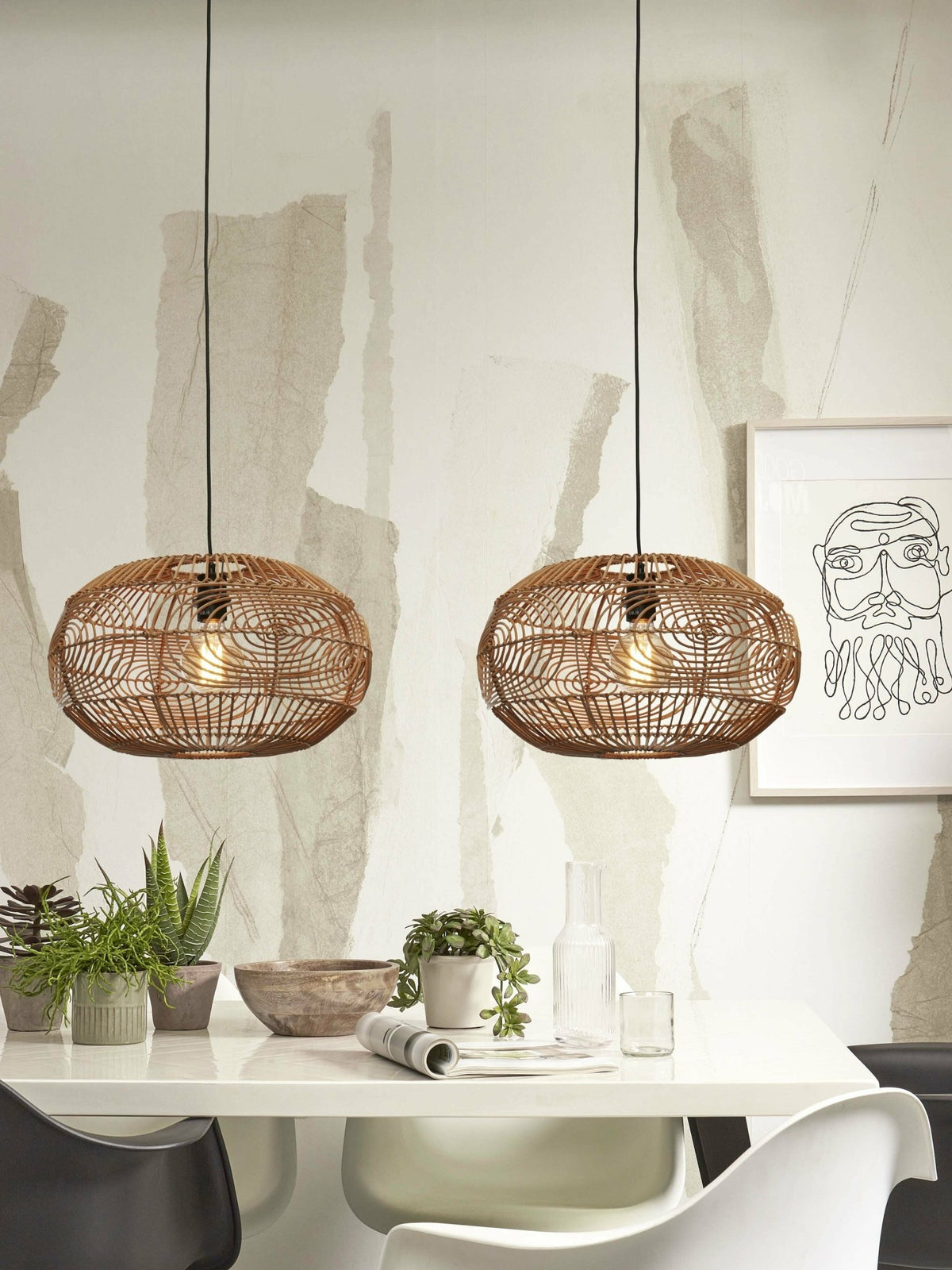 Suspension en rotin naturel 48x30 cm Madeira - Good & Mojo - The Cool Republic