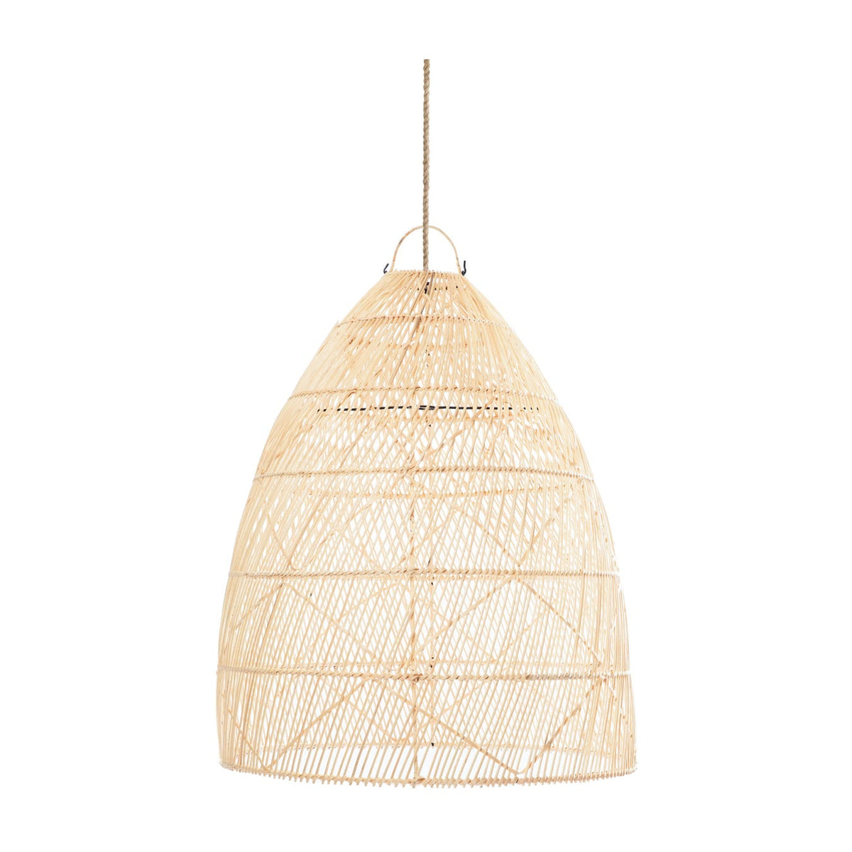 Suspension en rotin naturel tressé beige 65cm Twister Pendant - Natural - M - Bazar Bizar