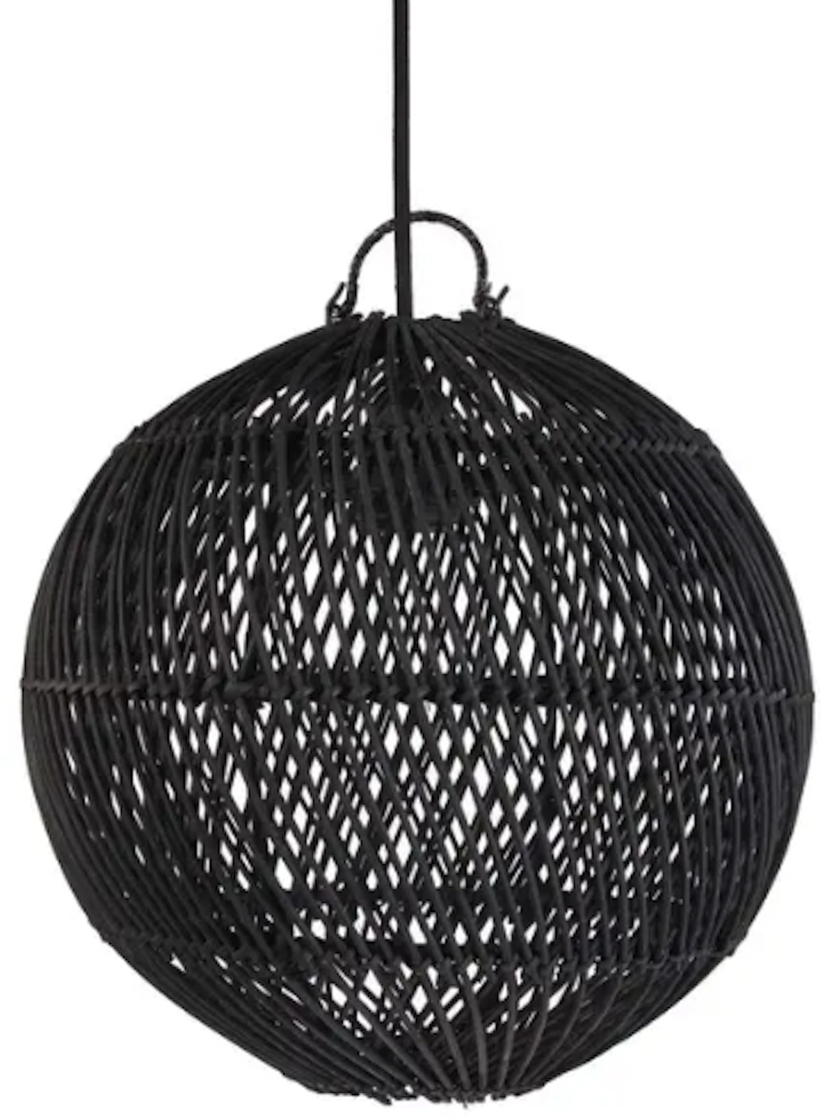 Suspension en rotin noir 30cm Bubble - Bazar Bizar