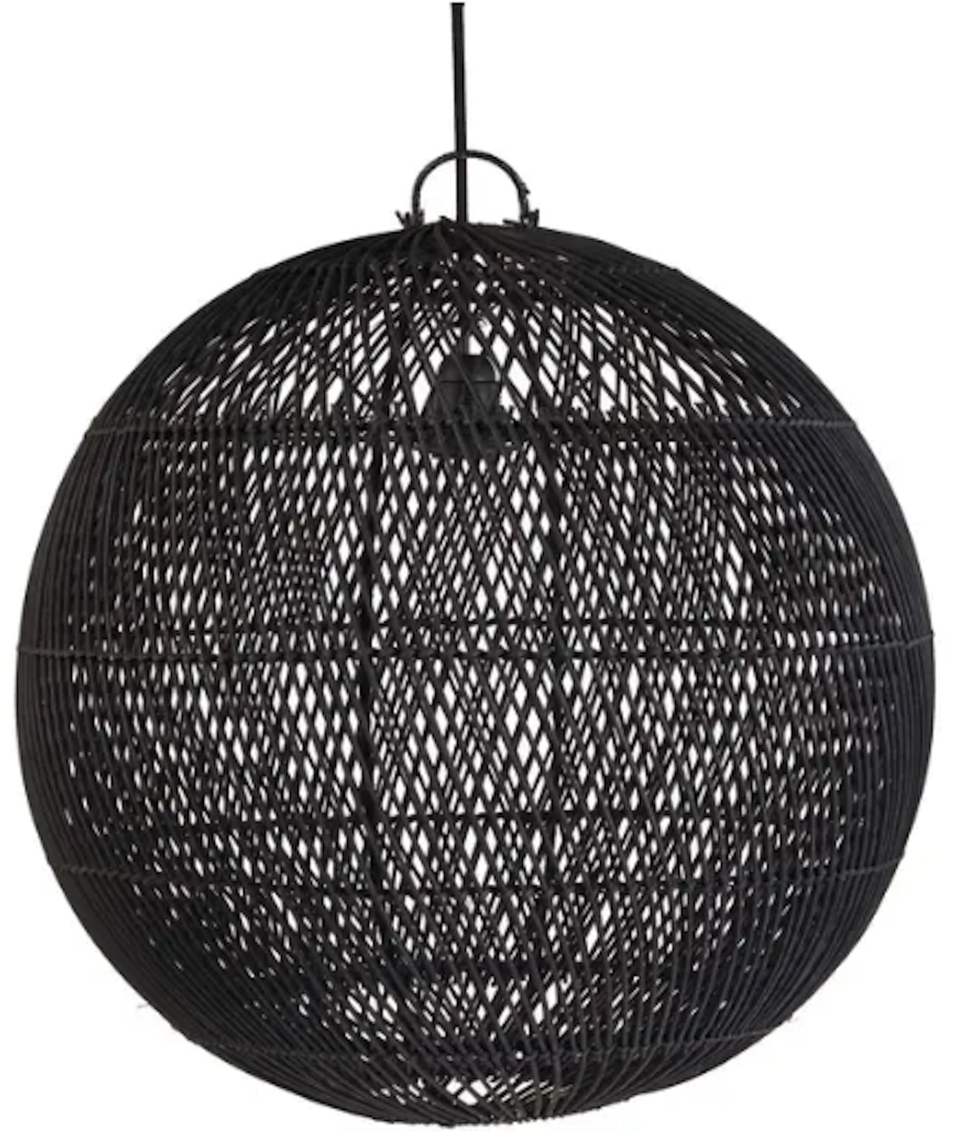 Suspension en rotin noir 50cm Bubble - Bazar Bizar