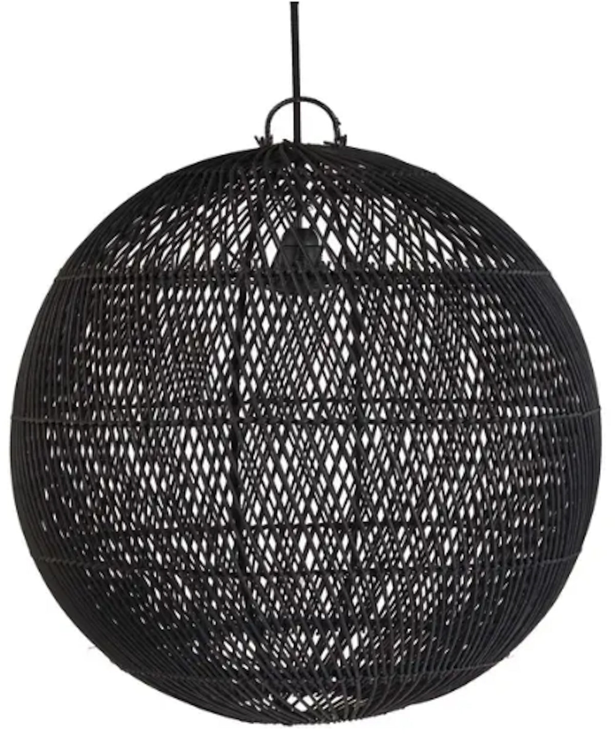 Suspension en rotin noir 50cm Bubble - Bazar Bizar