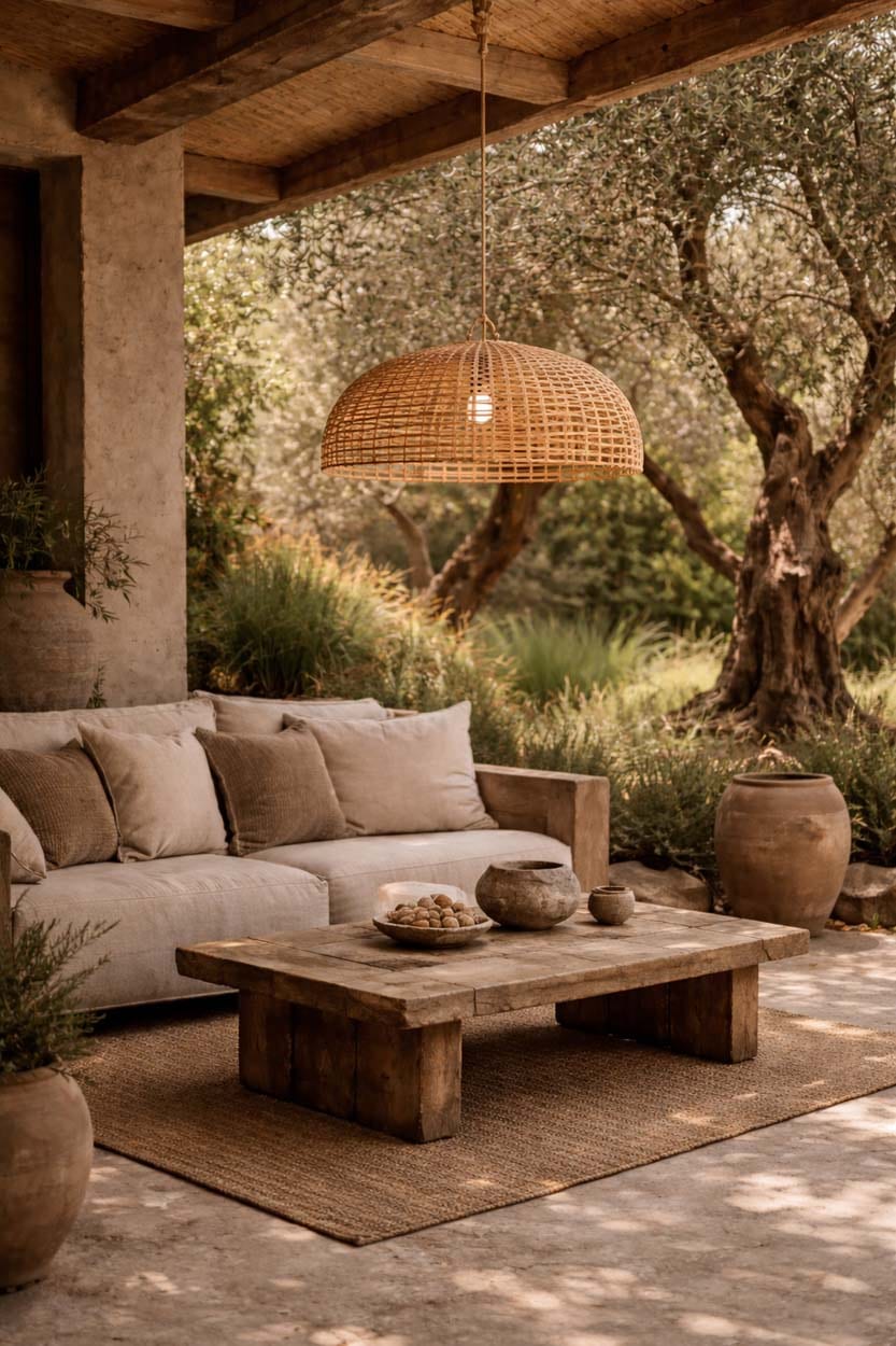 Suspension en rotin tressé beige 60cm Cloche - Bazar Bizar — vue 2