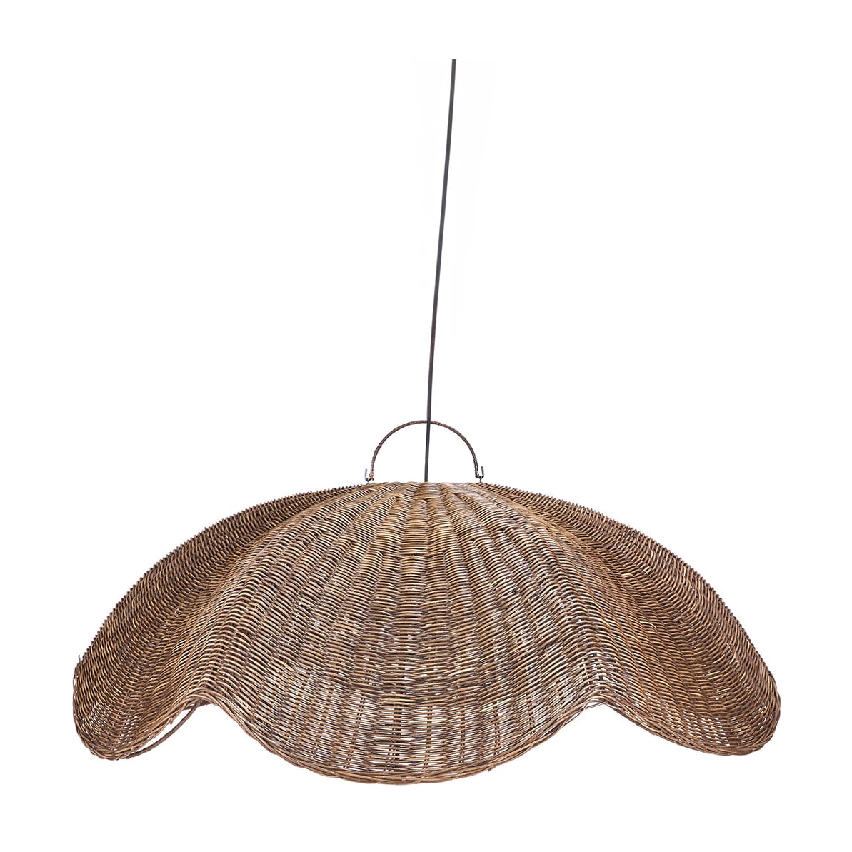 Suspension en rotin tressé brun foncé 103cm Wave - Bazar Bizar - The Cool Republic