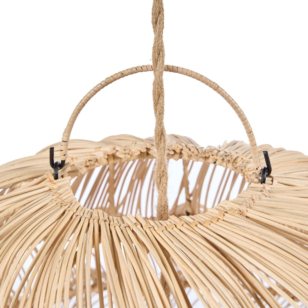 Suspension en rotin tressé naturel beige 102cm Aurora Puff Pendant - Natural - XL - Bazar Bizar — vue 10
