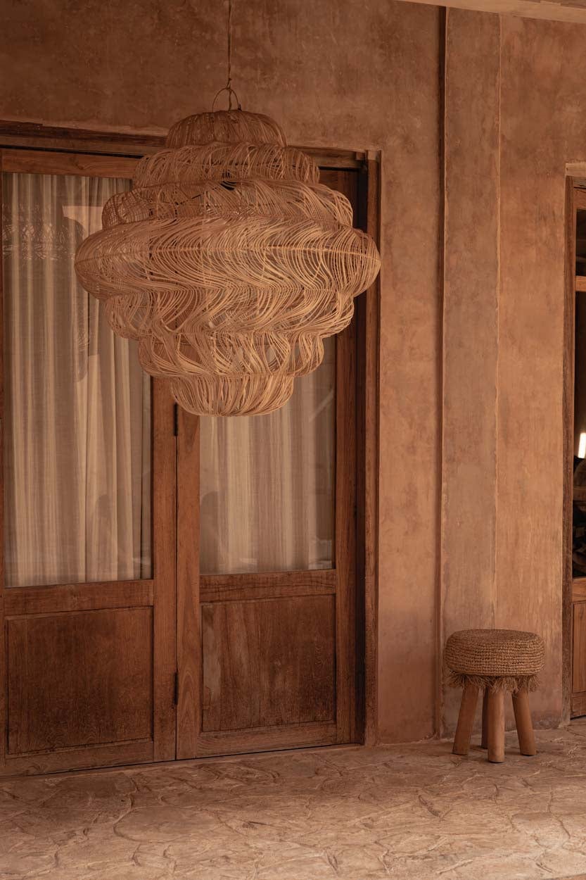 Suspension en rotin tressé naturel beige 102cm Aurora Puff Pendant - Natural - XL - Bazar Bizar — vue 4