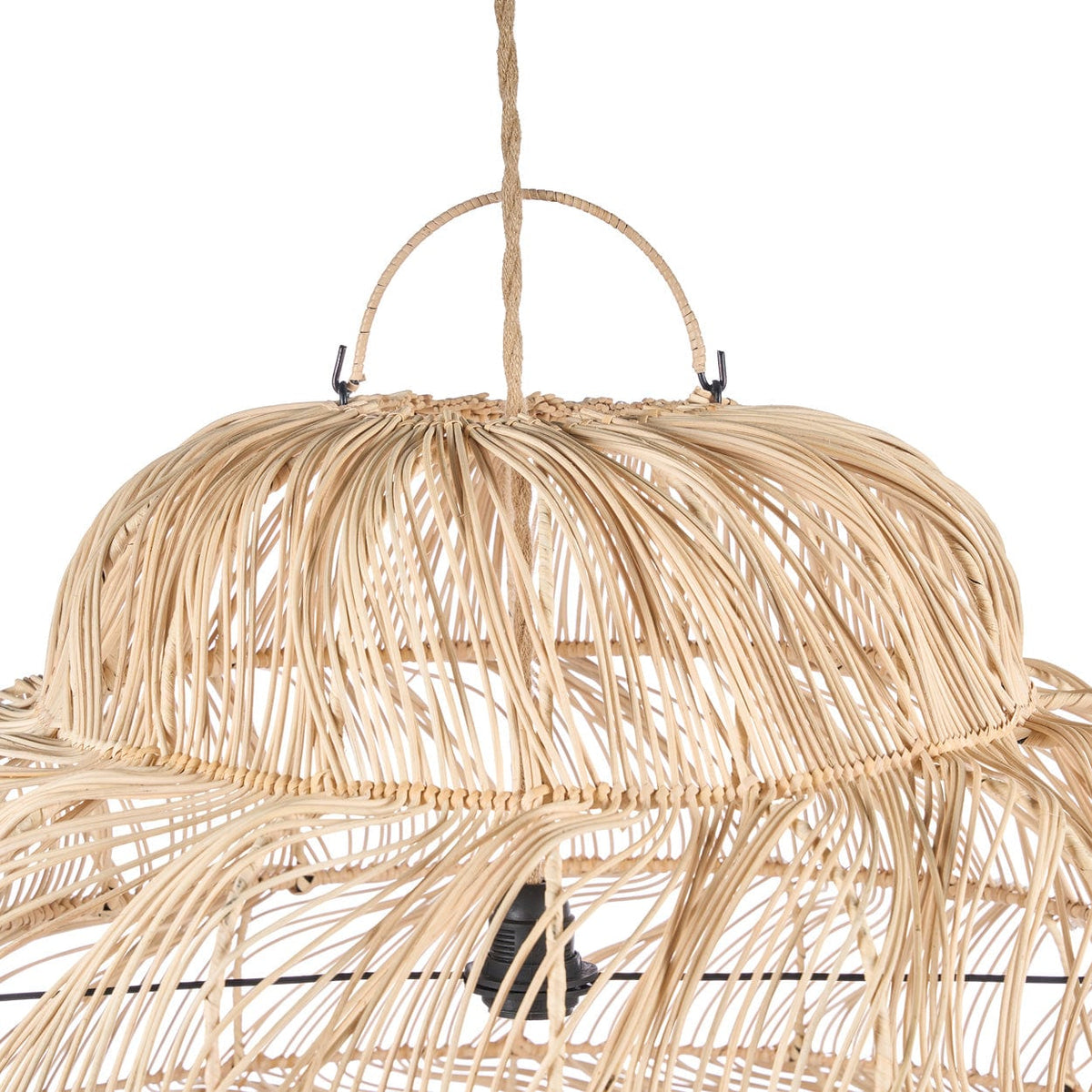 Suspension en rotin tressé naturel beige 102cm Aurora Puff Pendant - Natural - XL - Bazar Bizar — vue 5