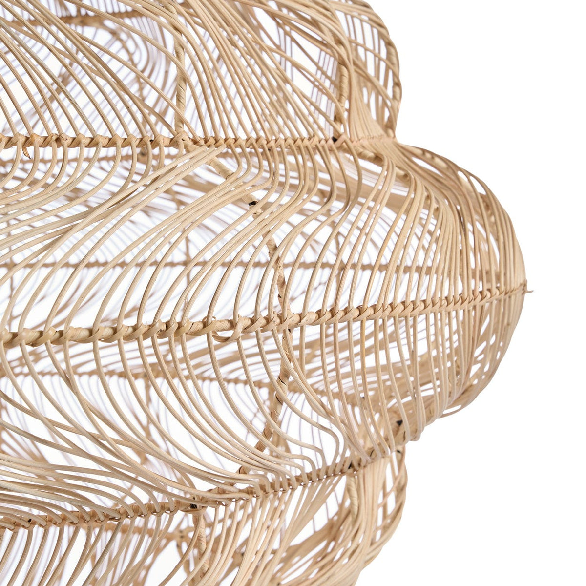 Suspension en rotin tressé naturel beige 102cm Aurora Puff Pendant - Natural - XL - Bazar Bizar — vue 6