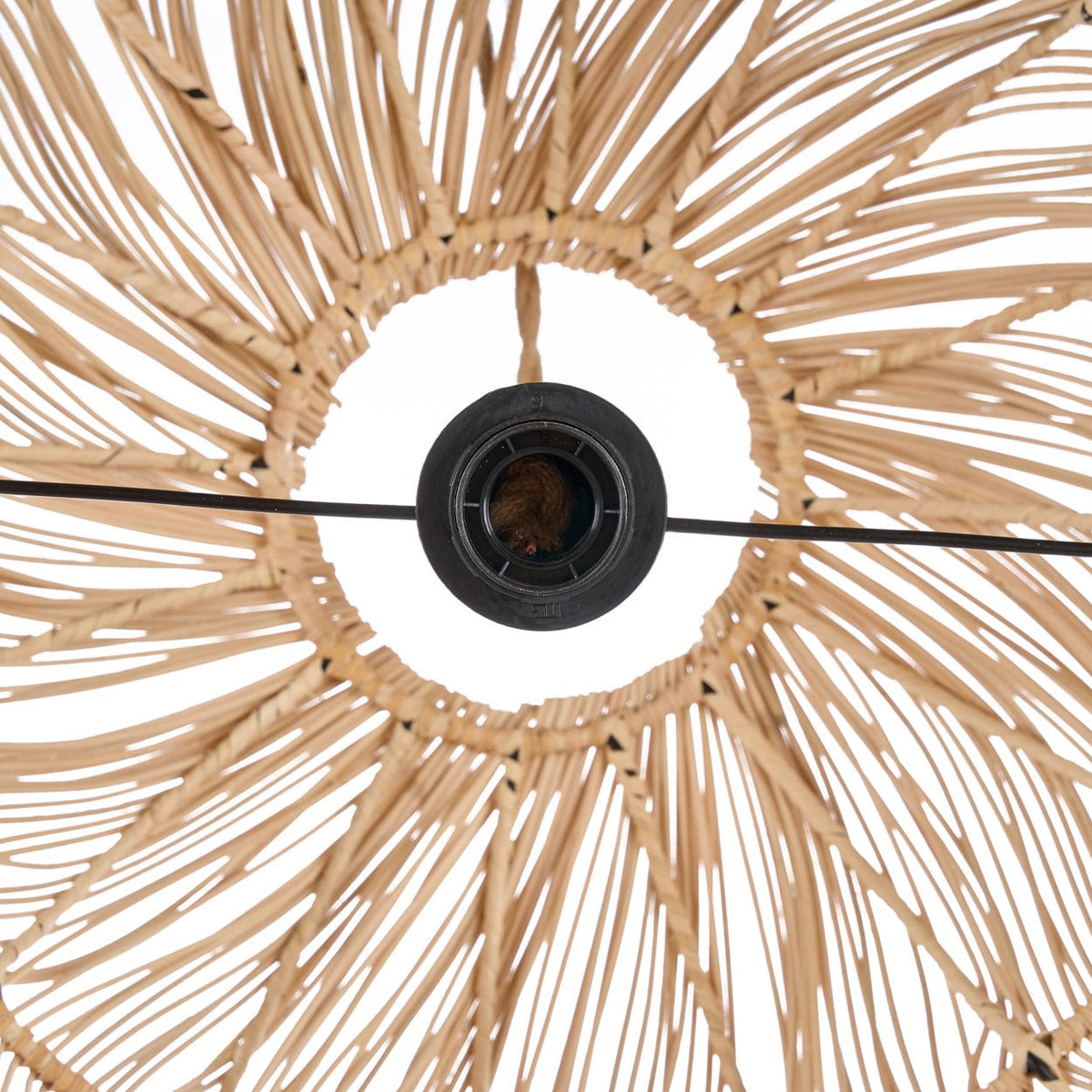 Suspension en rotin tressé naturel beige 102cm Aurora Puff Pendant - Natural - XL - Bazar Bizar — vue 8