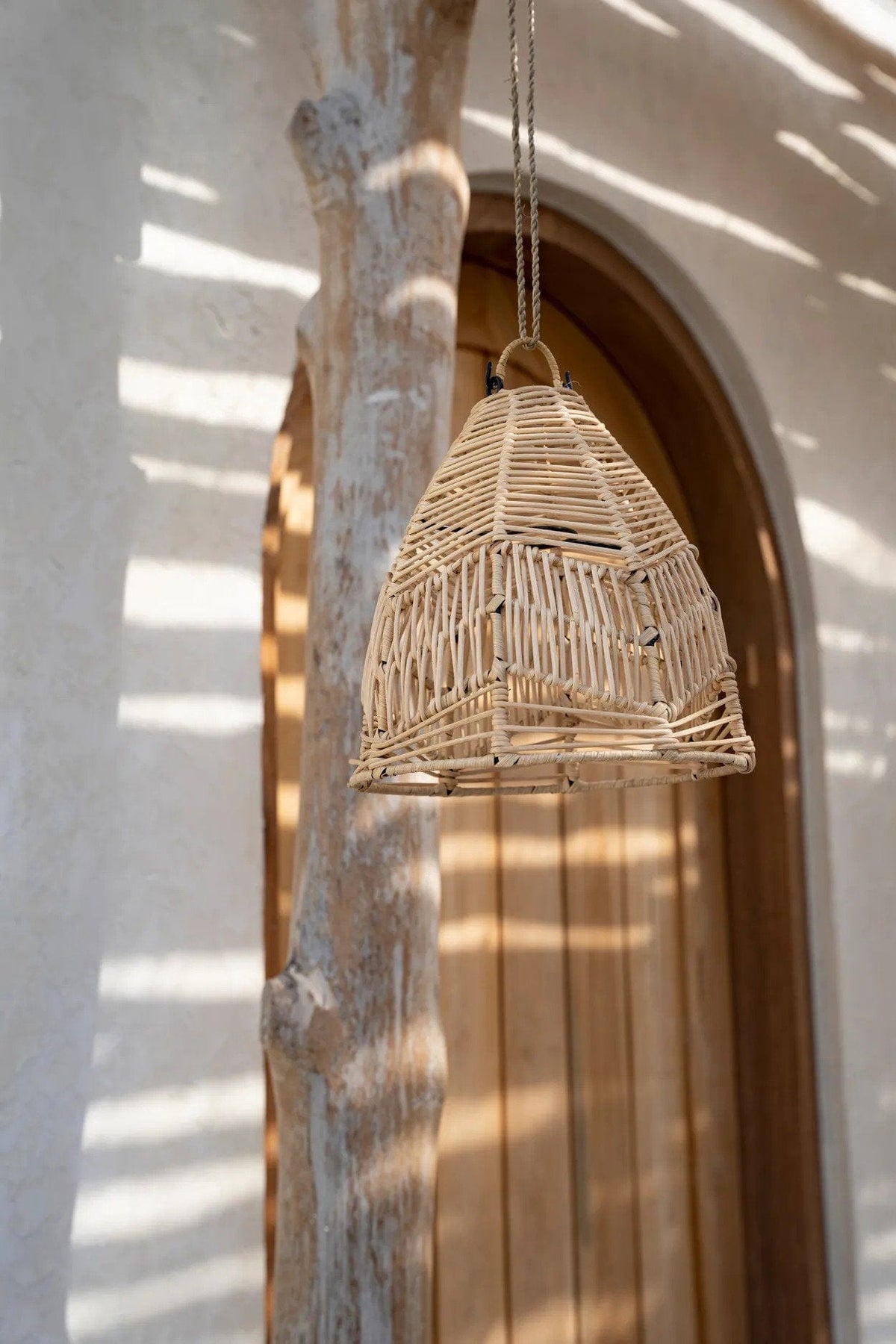 Suspension en rotin tressé naturel beige 24cm Bala - Bazar Bizar — vue 5