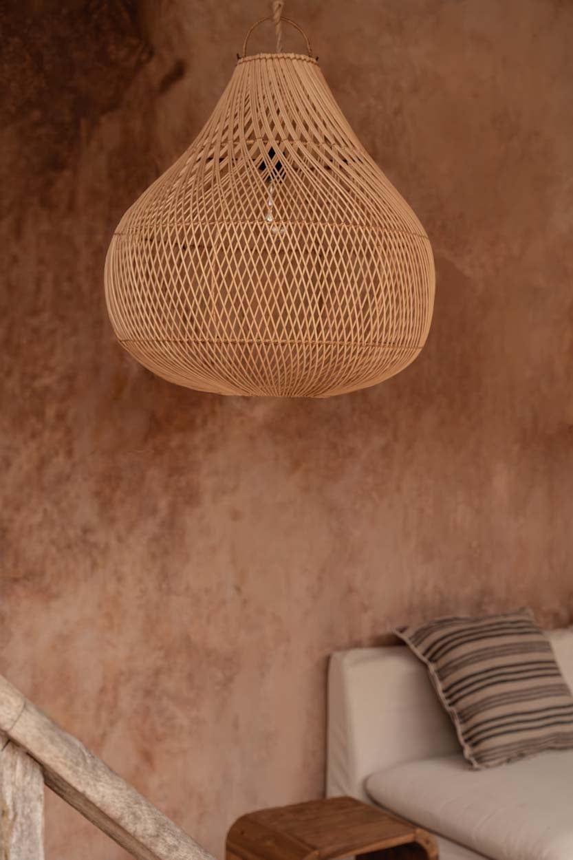 Suspension en rotin tressé naturel beige 50cm Bottle - Bazar Bizar — vue 4
