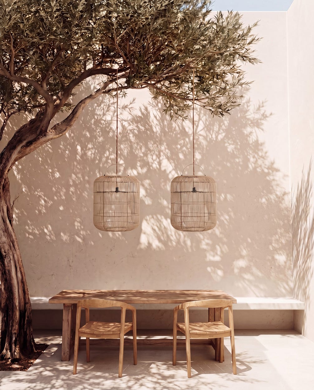 Suspension en rotin tressé naturel beige 50cm Bozelo - Bazar Bizar — vue 2