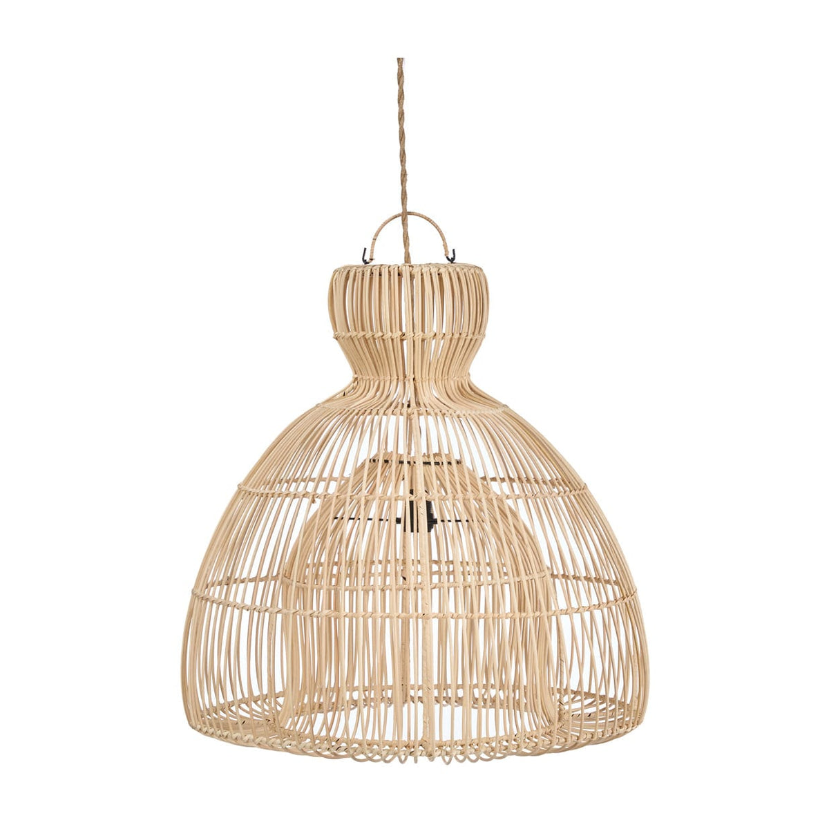 Suspension en rotin tressé naturel beige 50cm Matcha Whisk - Bazar Bizar