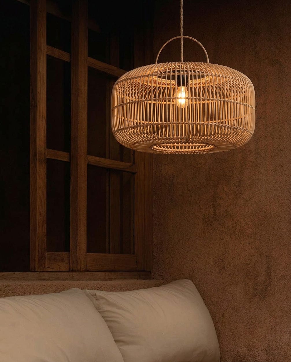 Suspension en rotin tressé naturel beige 55cm Arun Pendant - Natural - L - Bazar Bizar — vue 2