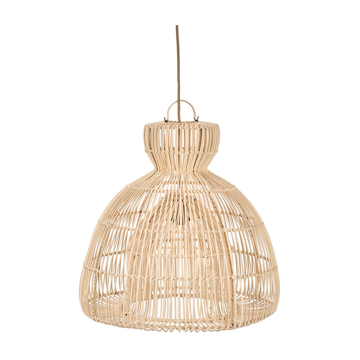 Suspension en rotin tressé naturel beige 57cm Matcha Whisk - Bazar Bizar