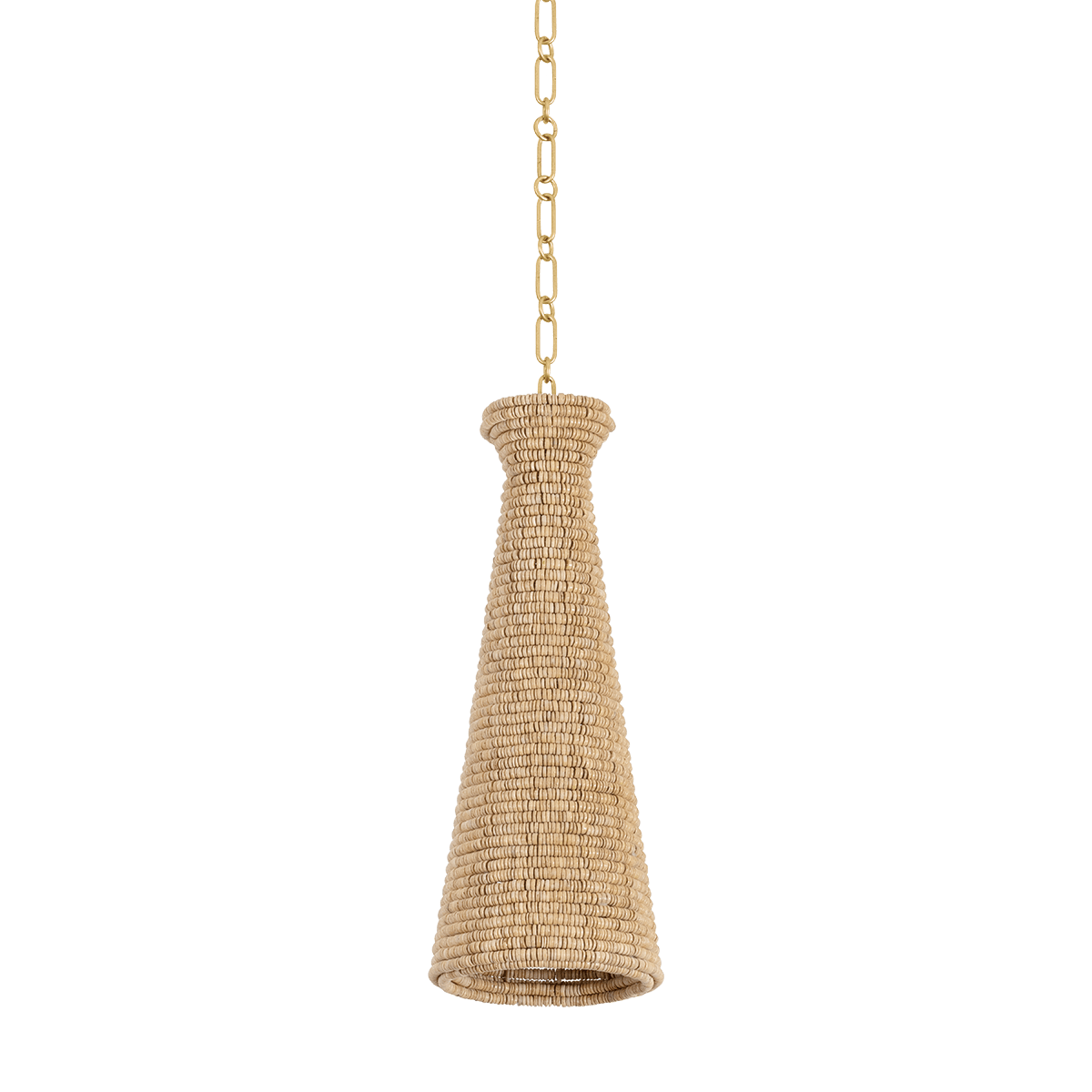 Textile Pendant Antique Gold Leaf 20x51cm Tallman - Hudson Valley Lighting