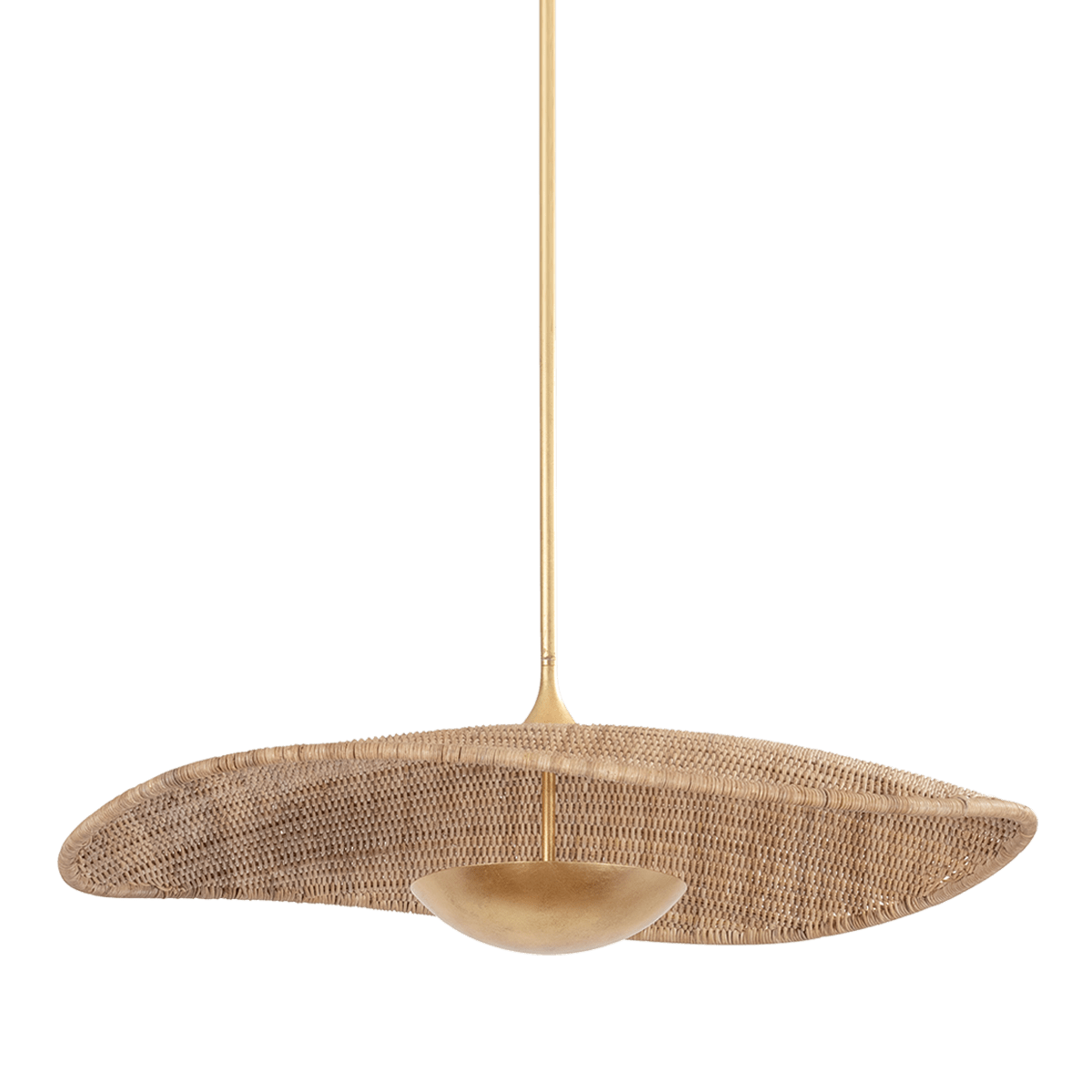 Suspension en textile feuille d'or ancienne 90x27cm Shiloh - Hudson Valley Lighting - The Cool Republic