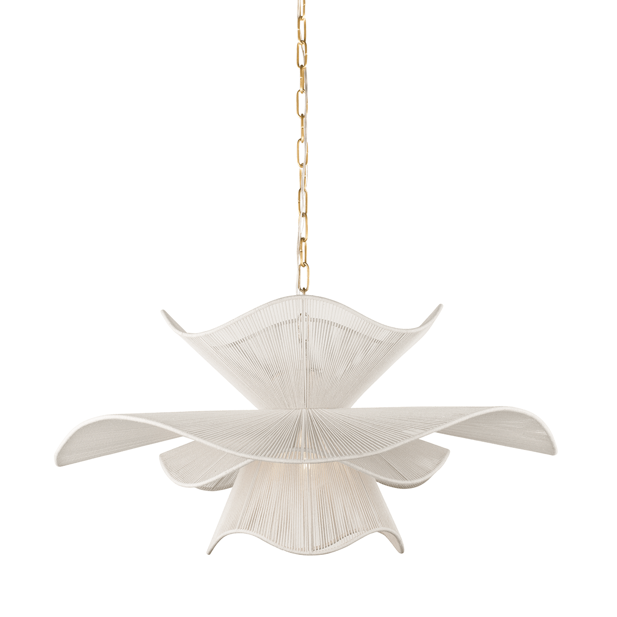 Suspension en textile laiton vieilli 86x43cm Amanda - Mitzi - The Cool Republic
