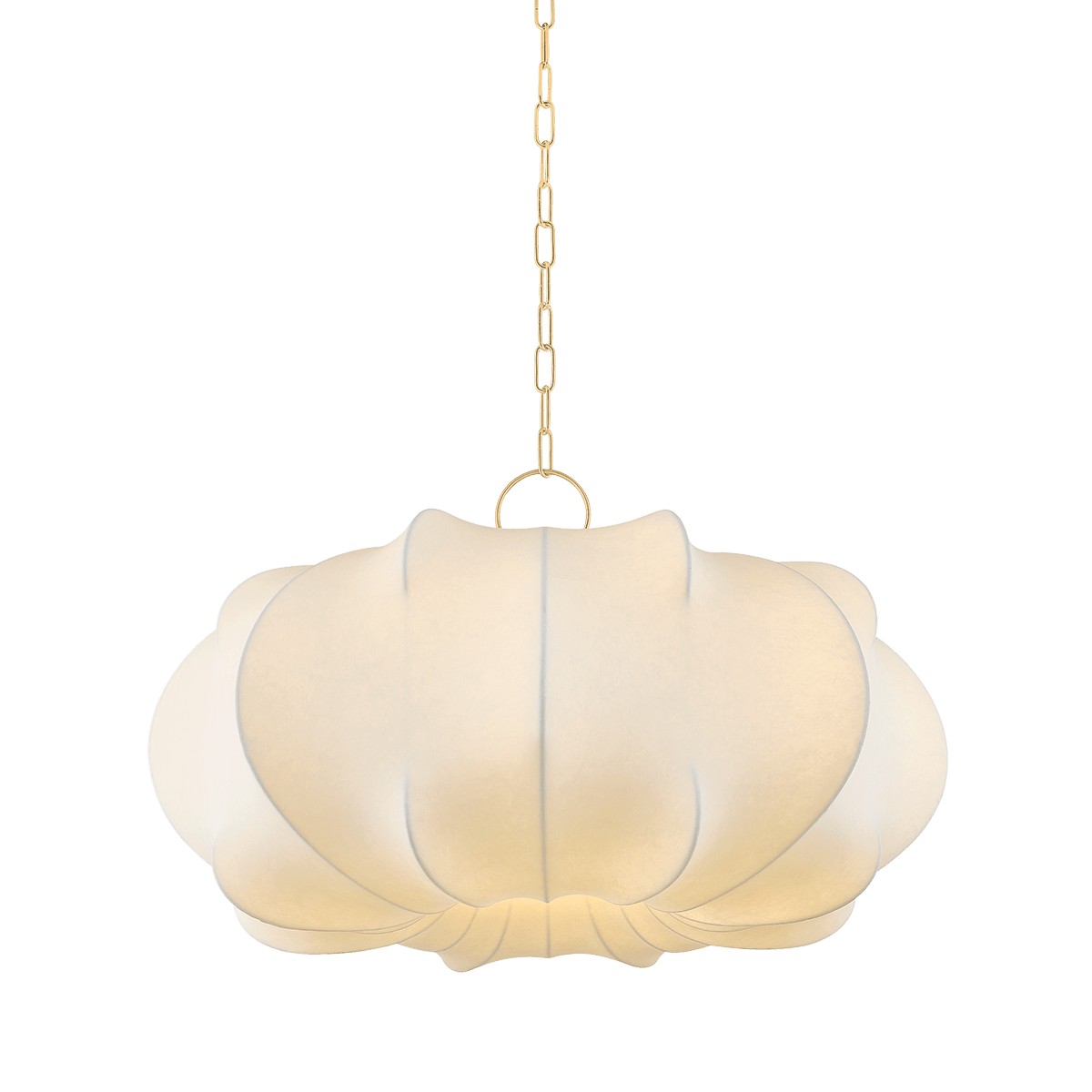 Suspension en textile laiton vieilli 91x54cm Keilah - Mitzi - The Cool Republic