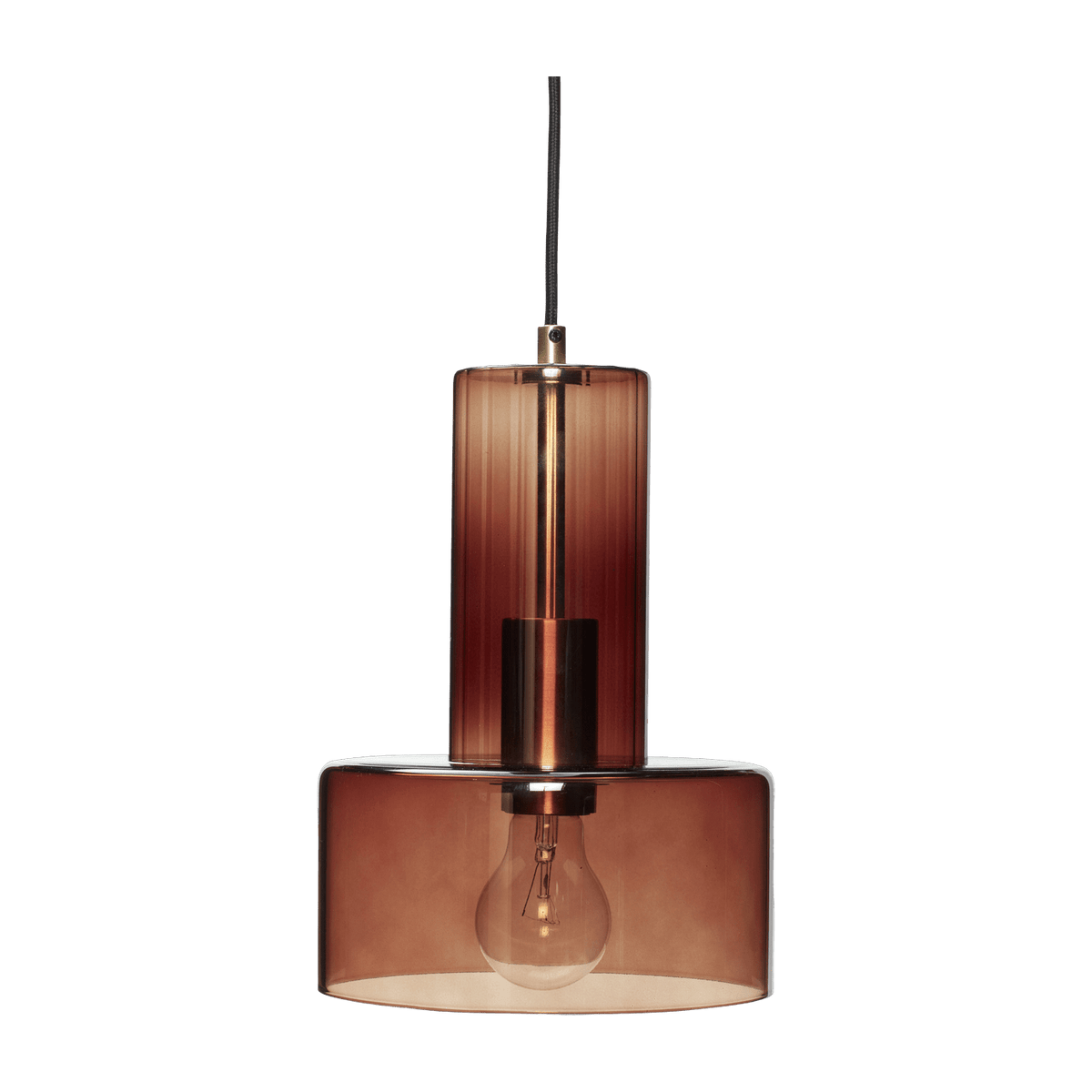 Suspension en verre ambré 20 x 27 cm Ripple - Hübsch - The Cool Republic