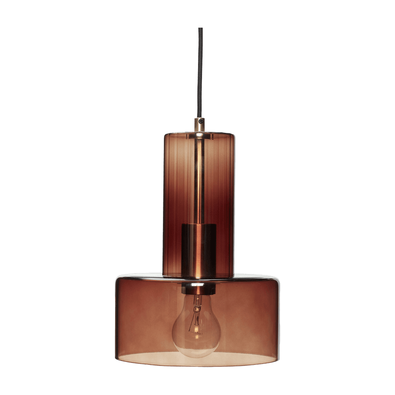 Suspension en verre ambré 20 x 27 cm Ripple - Hübsch - The Cool Republic
