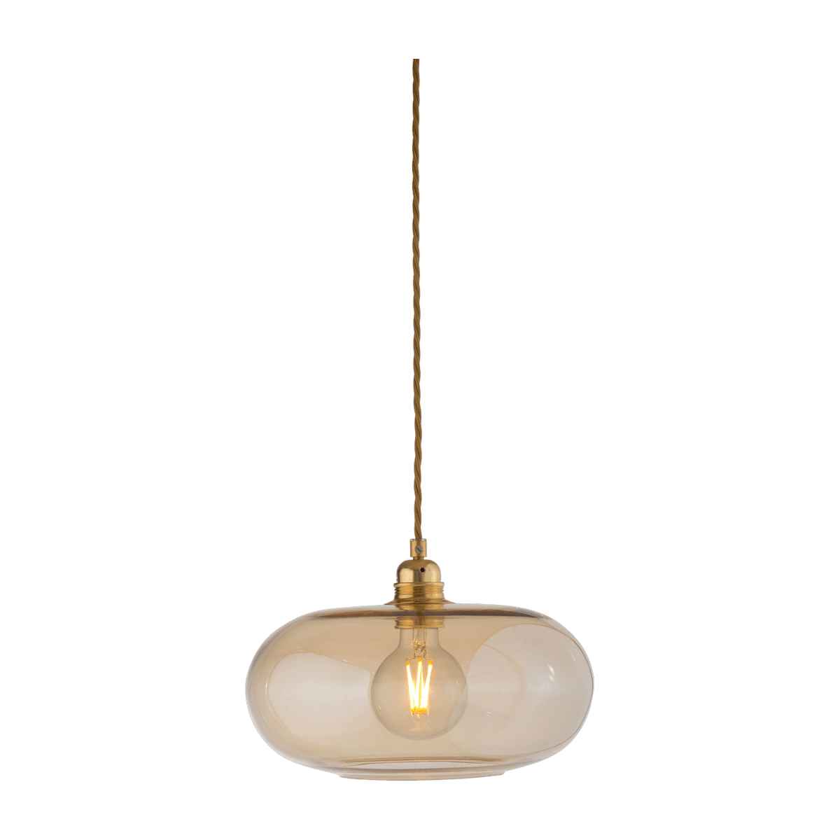 Suspension en verre ambré transparent et détail en laiton 29 cm Horizon - Ebb & Flow - The Cool Republic