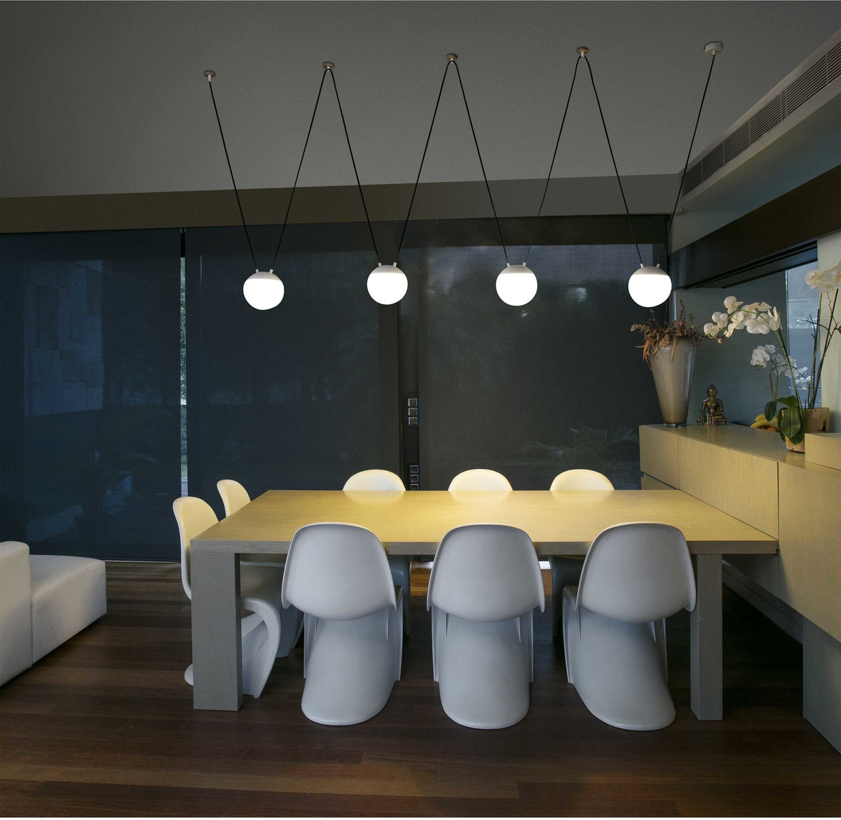 Suspension en verre blanc 4L Mine Space - Faro Barcelona - The Cool Republic