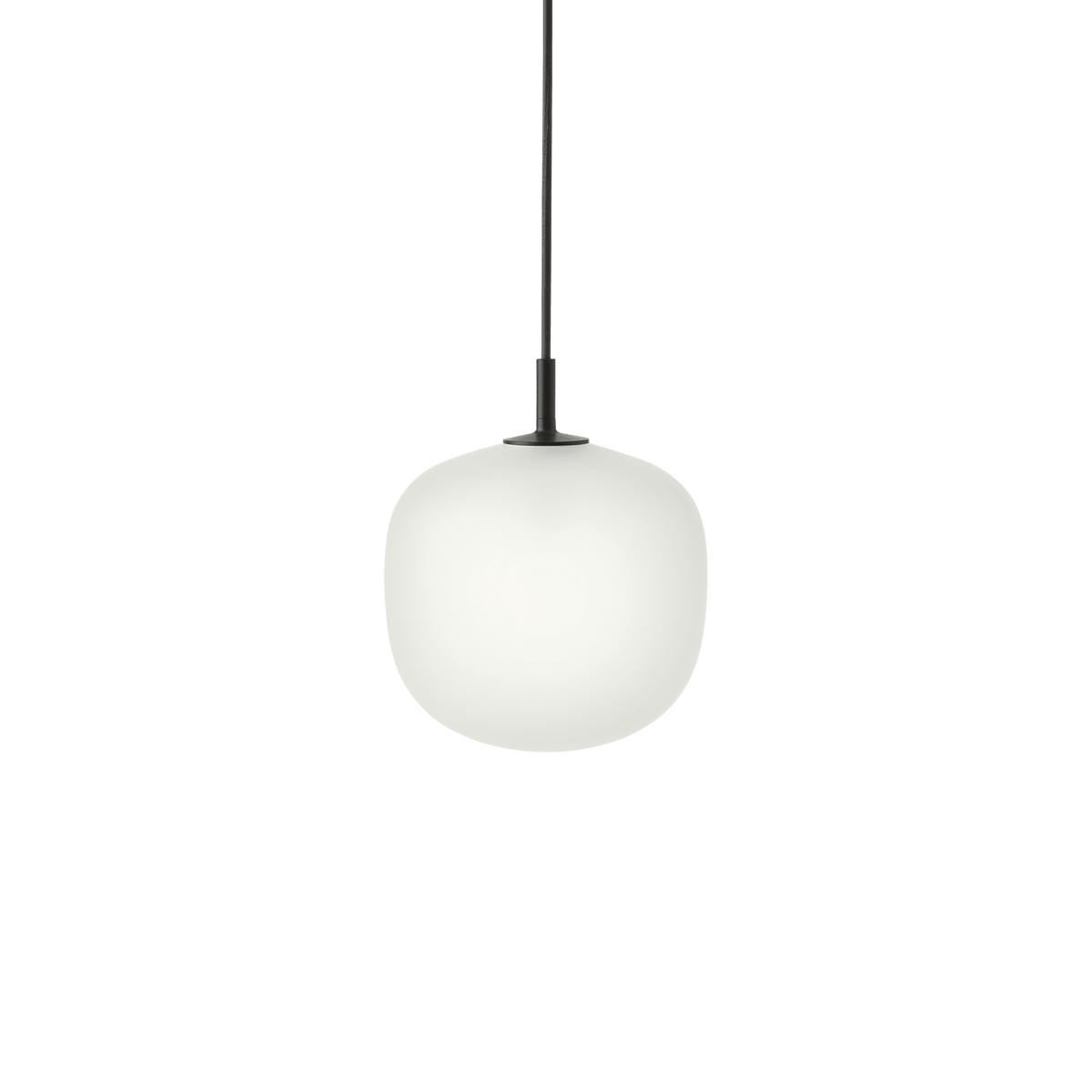Suspension en verre blanc et métal noir 18 cm Rime - Muuto - The Cool Republic