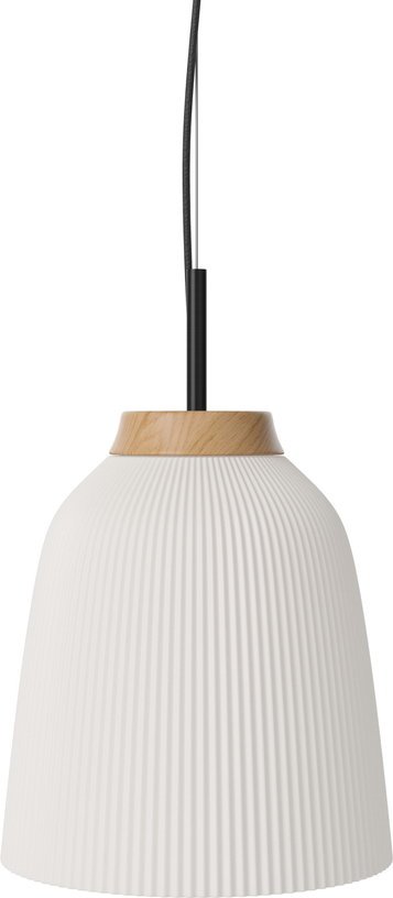 Suspension en verre blanc opale et fer noir 35 cm Campa - Bolia - The Cool Republic