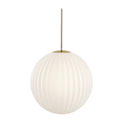 Suspension en verre blanche câble beige 30 cm Modeco - Nordic Tales - The Cool Republic