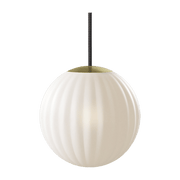 Suspension en verre blanche câble noir 20 cm Modeco - Nordic Tales - The Cool Republic