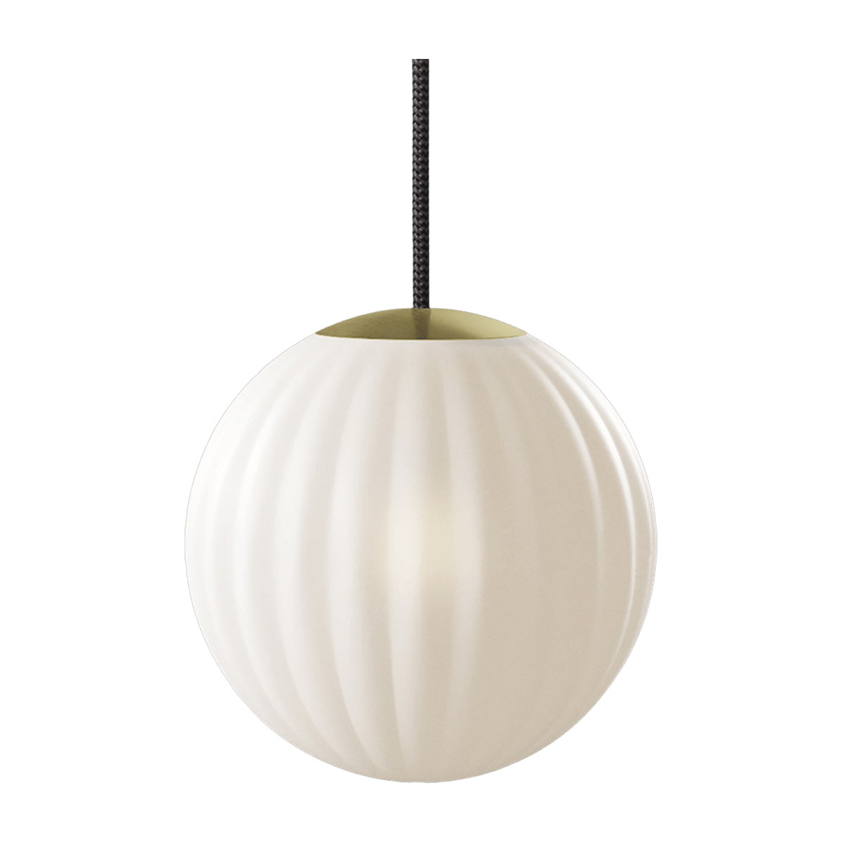 Suspension en verre blanche câble noir 20 cm Modeco - Nordic Tales - The Cool Republic