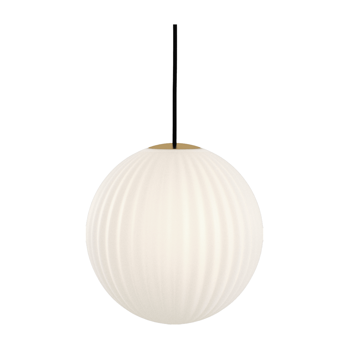 Suspension en verre blanche câble noir 30 cm Modeco - Nordic Tales - The Cool Republic
