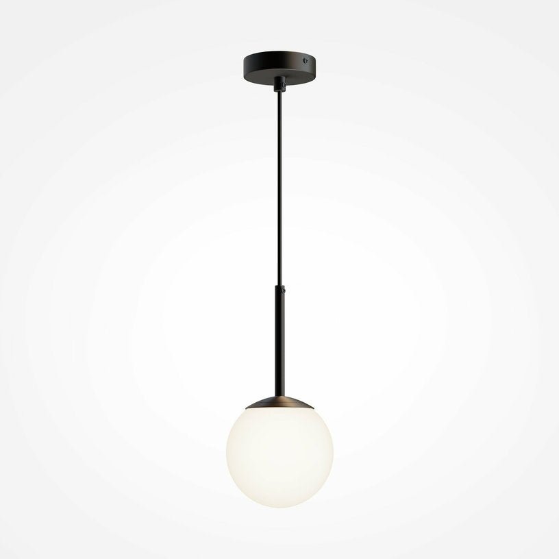 Suspension en verre et métal noir 180 x 15 cm Basic form - Maytoni - The Cool Republic