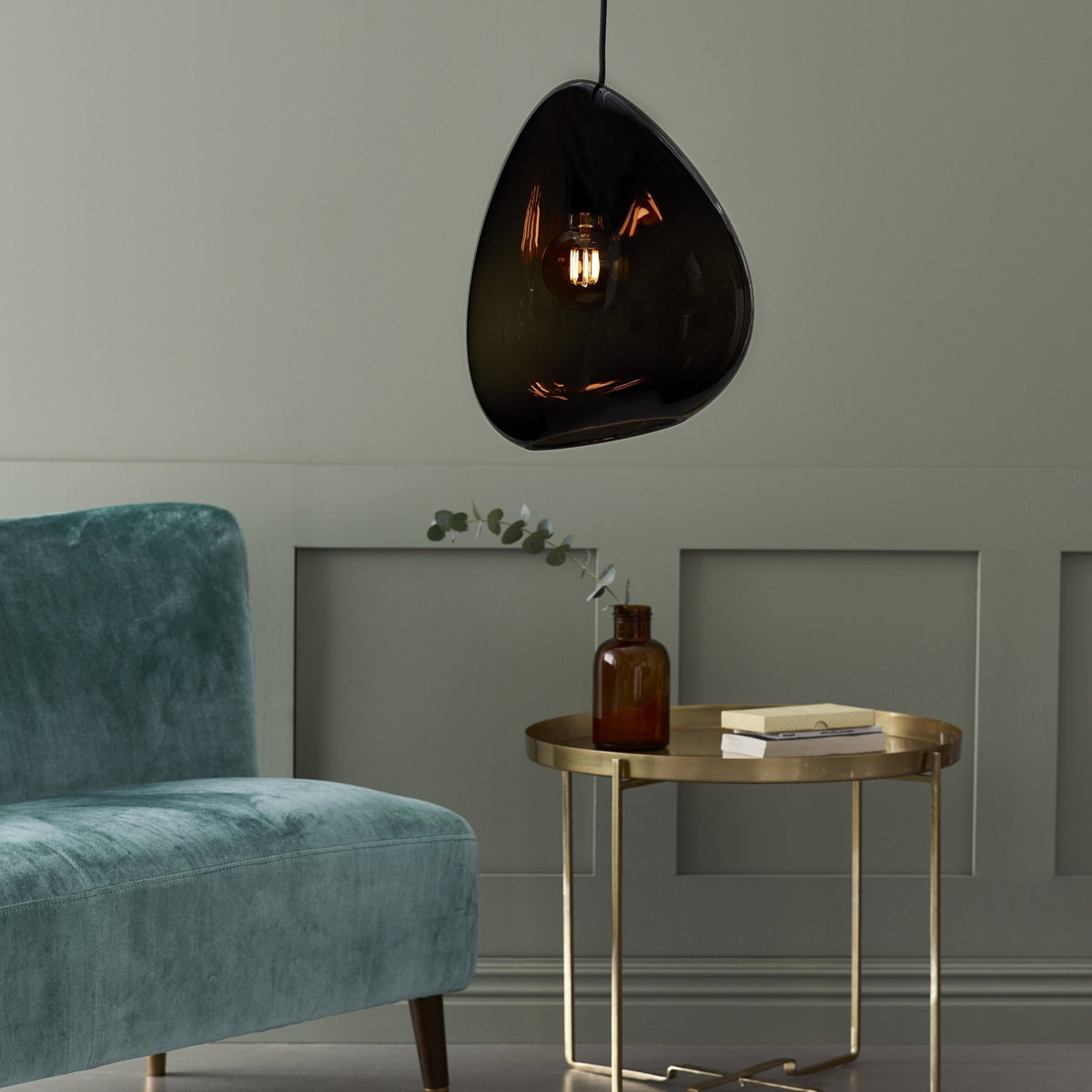 Suspension en verre fumé transparent Ocean - Belid - The Cool Republic