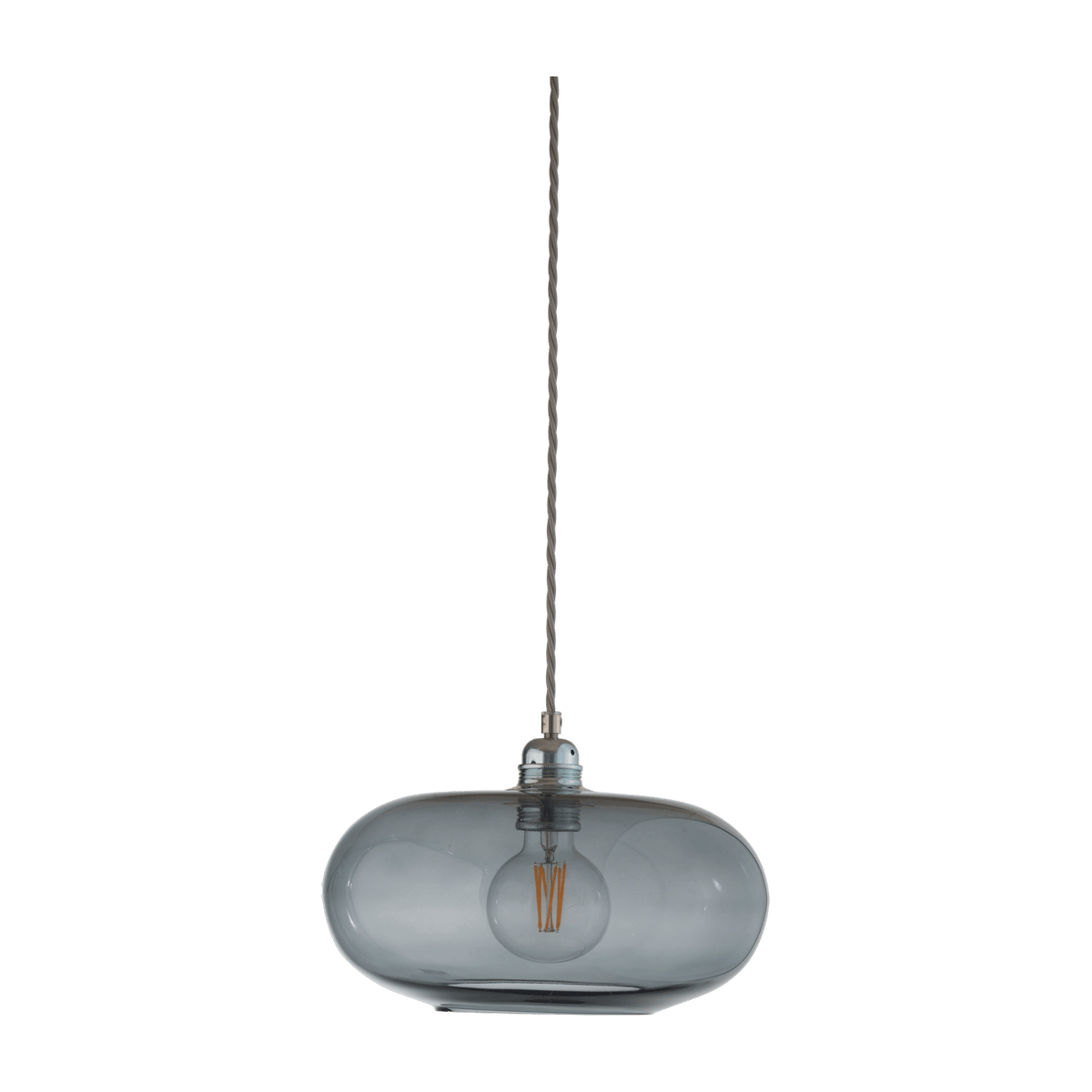 Suspension en verre gris fumé 29 cm Horizon - Ebb & Flow - The Cool Republic