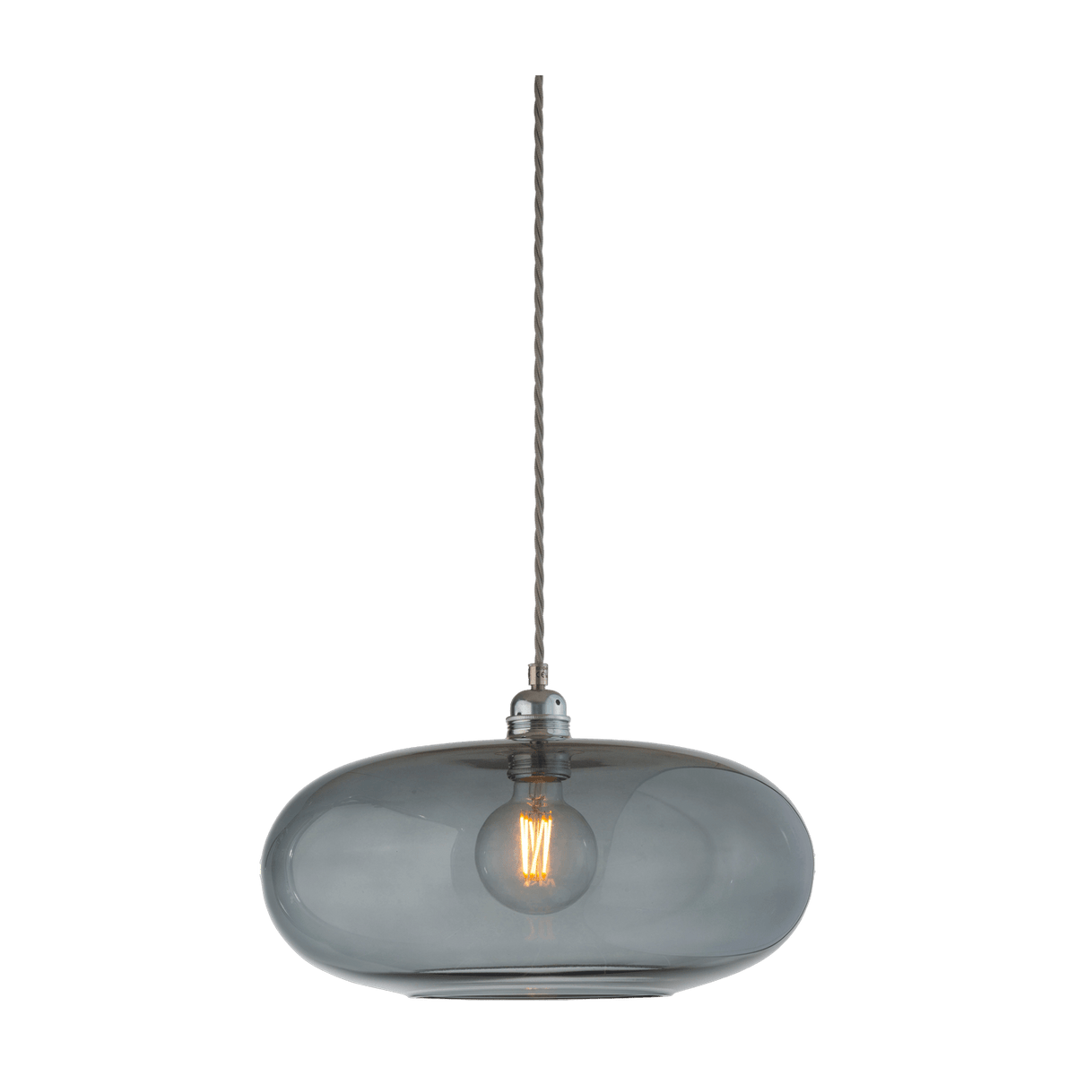 Suspension en verre gris fumé 36 cm Horizon - Ebb & Flow - The Cool Republic