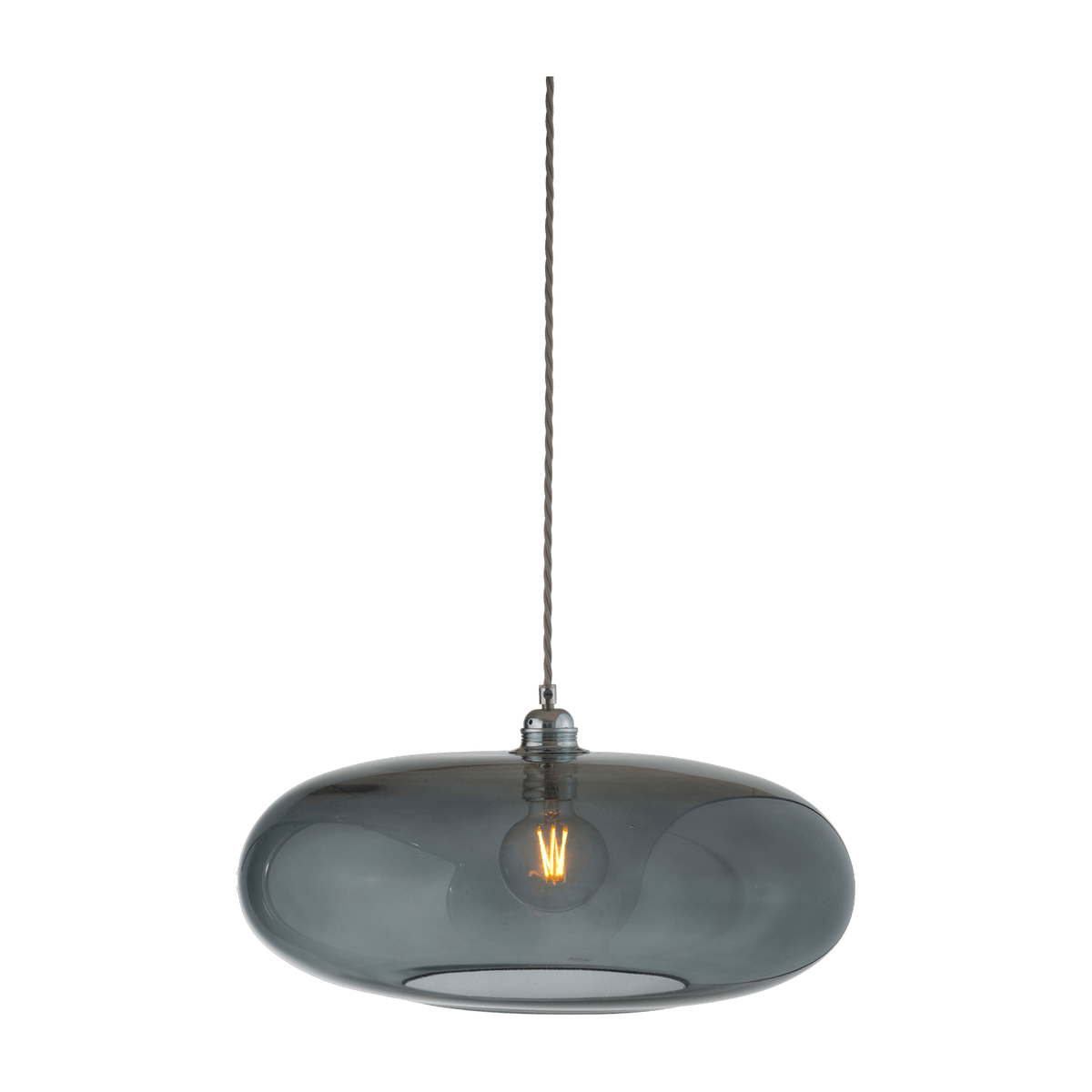 Suspension en verre gris fumé 45 cm Horizon - Ebb & Flow - The Cool Republic