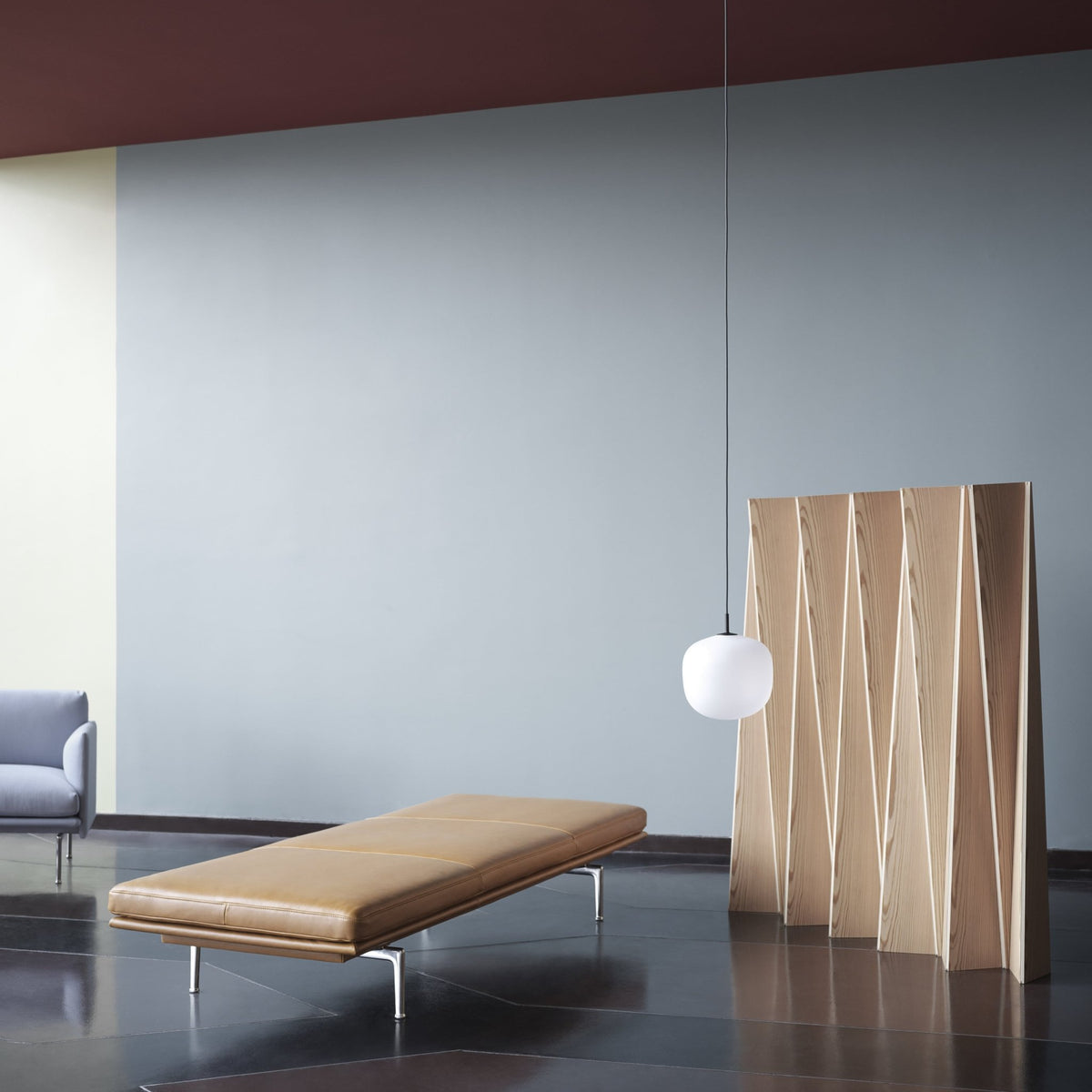 Suspension en verre grise 12 cm Rime - Muuto - The Cool Republic
