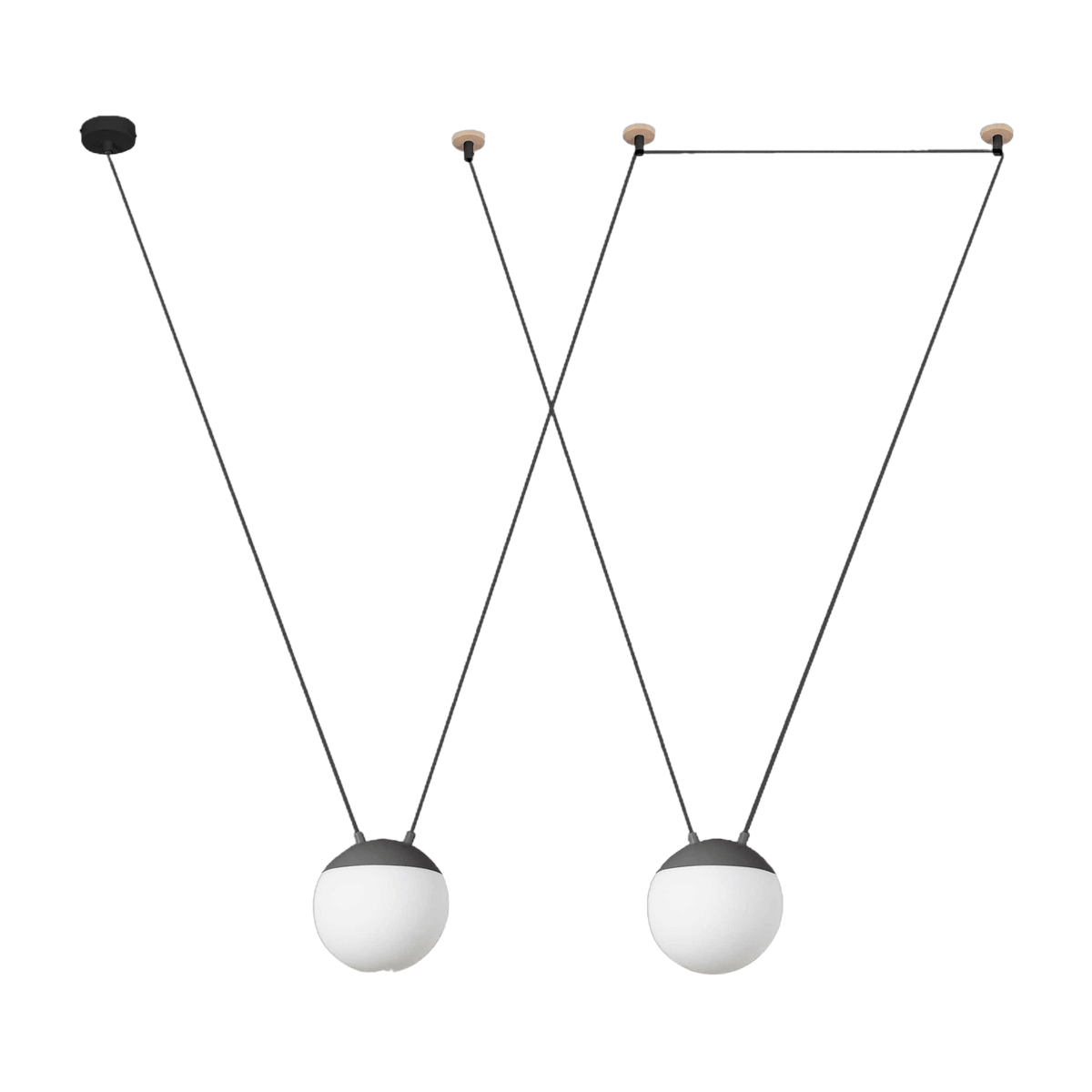 Suspension en verre grise 2L Mine Space - Faro Barcelona - The Cool Republic