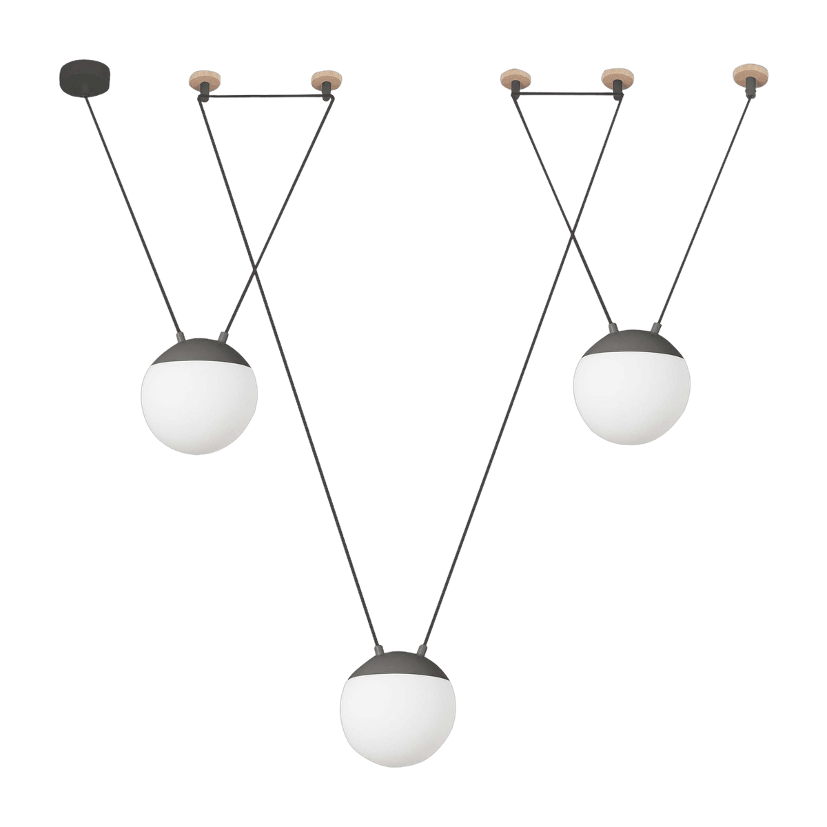 Suspension en verre grise 3L Mine Space - Faro Barcelona - The Cool Republic