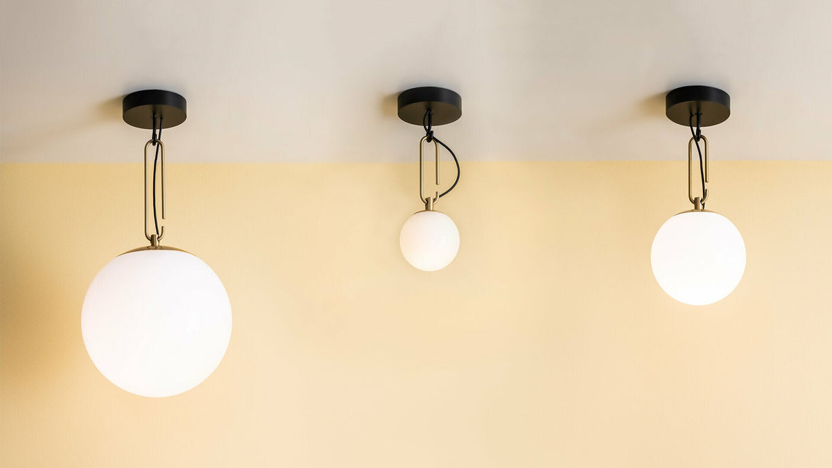 Suspension in blown glass and gilded brass NH 14 - Artemide - The Cool Republic
