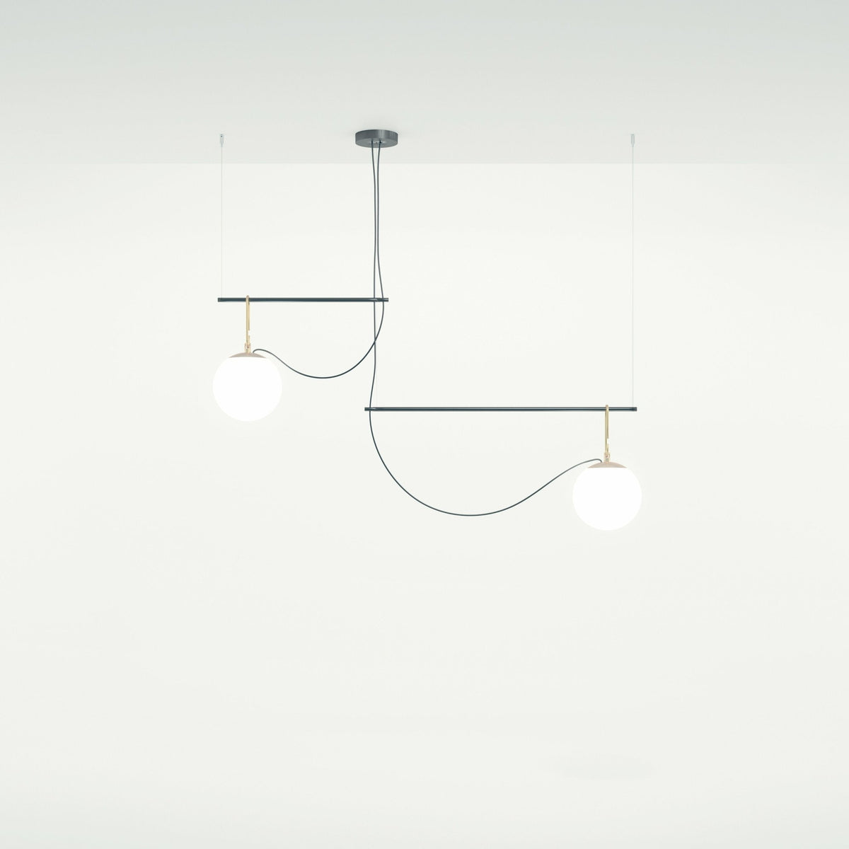 Suspension en verre soufflé NH S3 2 Arms - Artemide - The Cool Republic