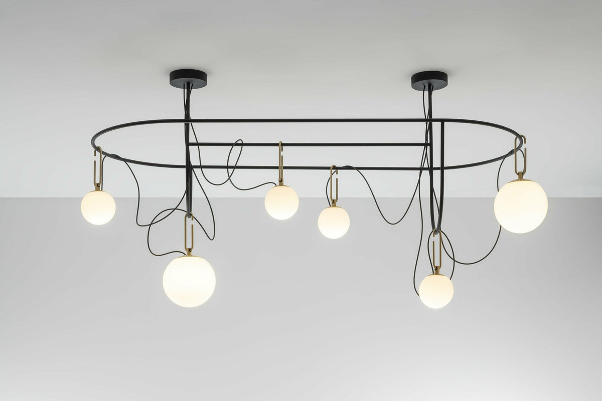 NH S5 Elliptic blown glass suspension - Artemide - The Cool Republic